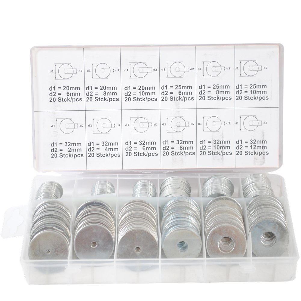 CCLIFE DIY Tools coffret 240 rondelles plates M2-M12