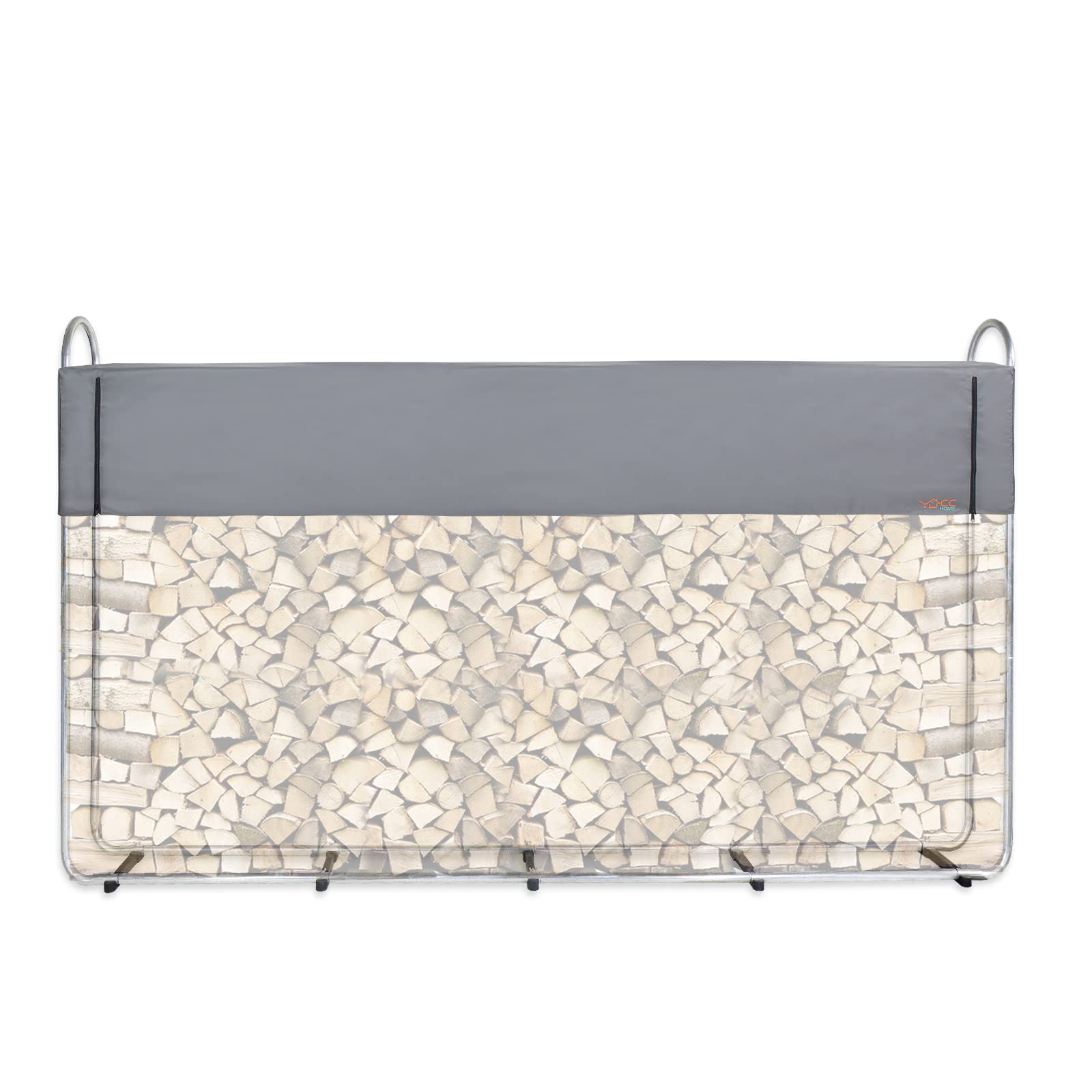 CCLIFE DIY Tools range-bûches métal bâche bois 25-40 cm