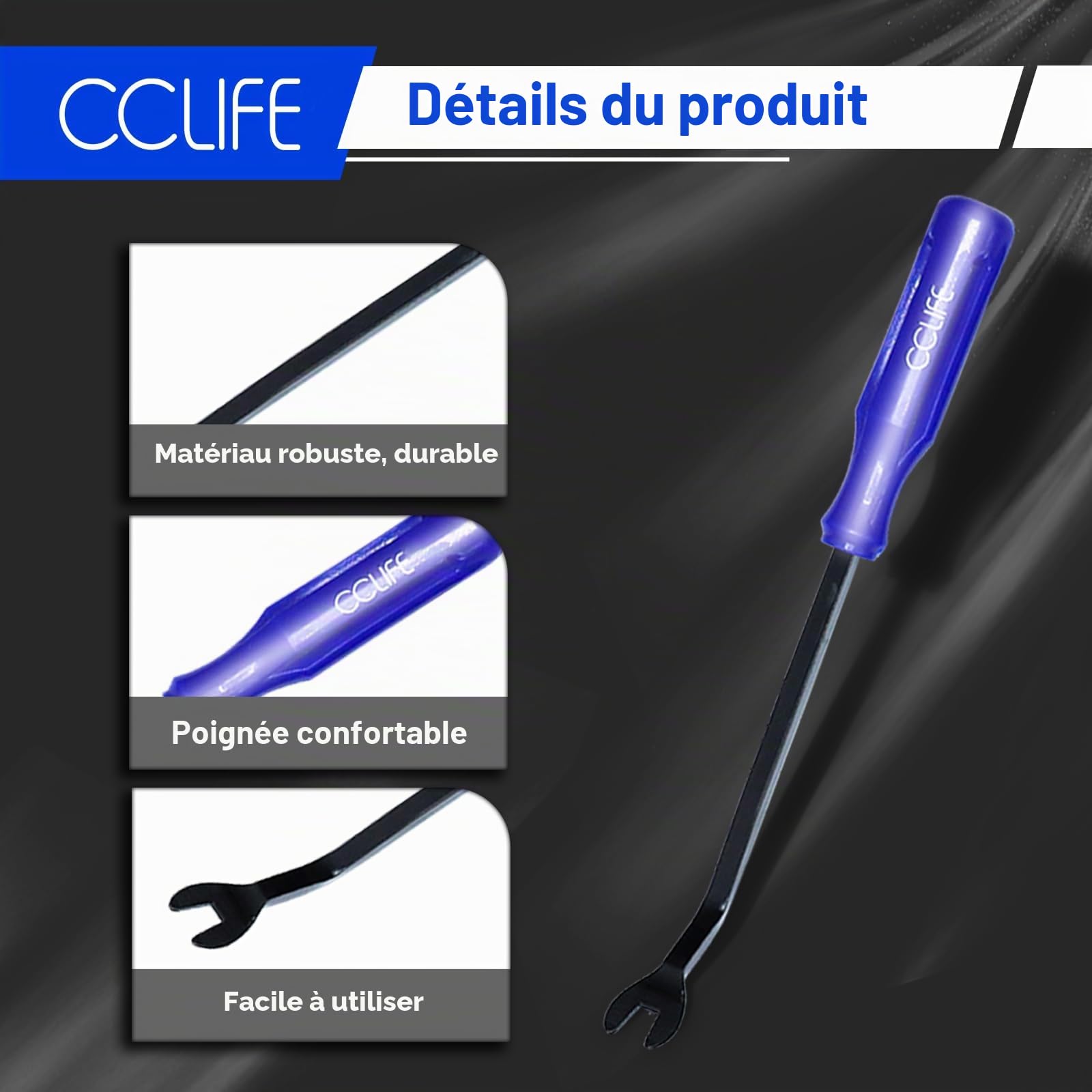 CCLIFE Démontage Garniture Outil Auto 12 Pièces + Pince