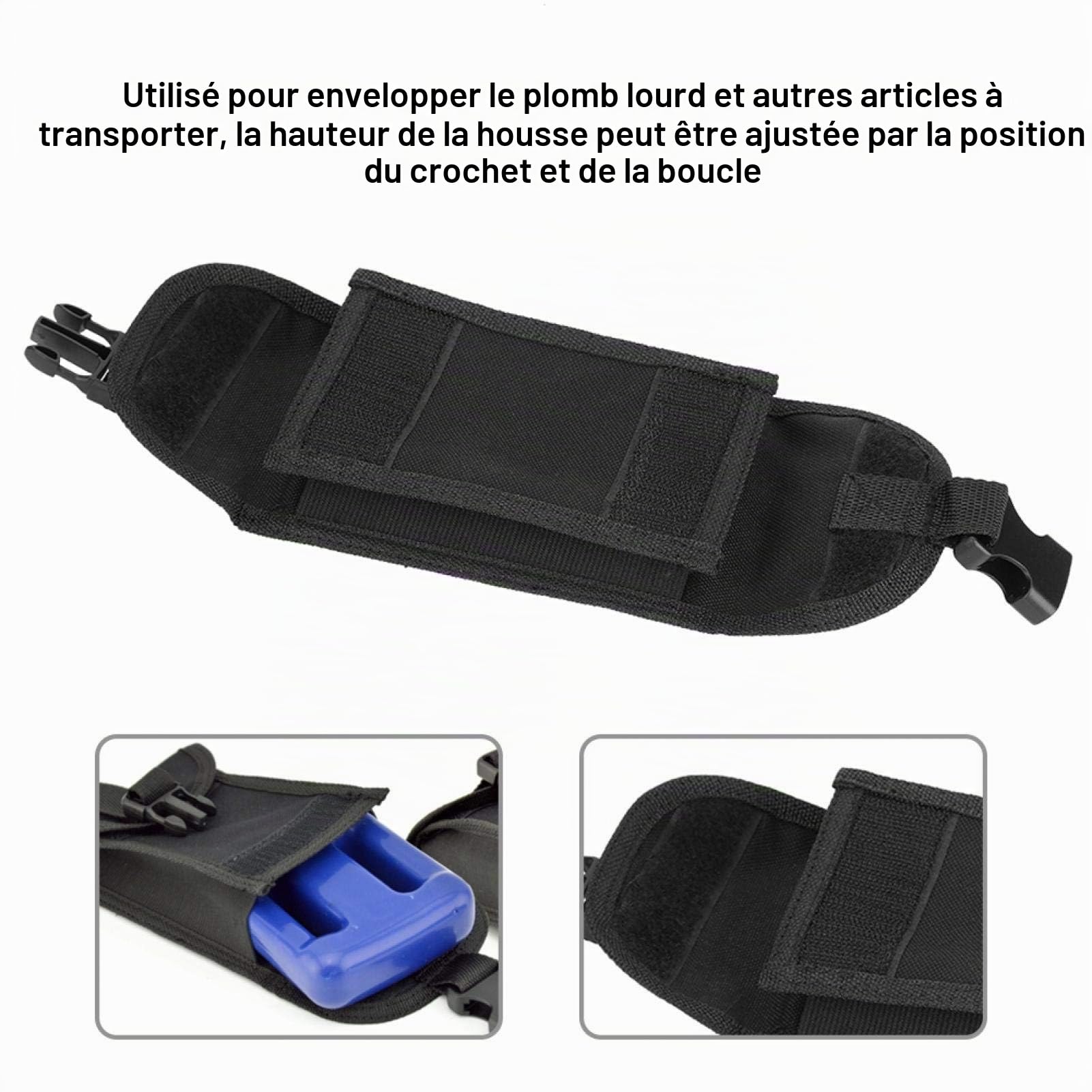 OUKENS Poche Poids Plongée 3 Kg Noir Nylon 1000D Boucle
