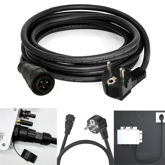 Jadeshay câble solaire AC 3x0,75 mm² 5 m WVC-300/350W