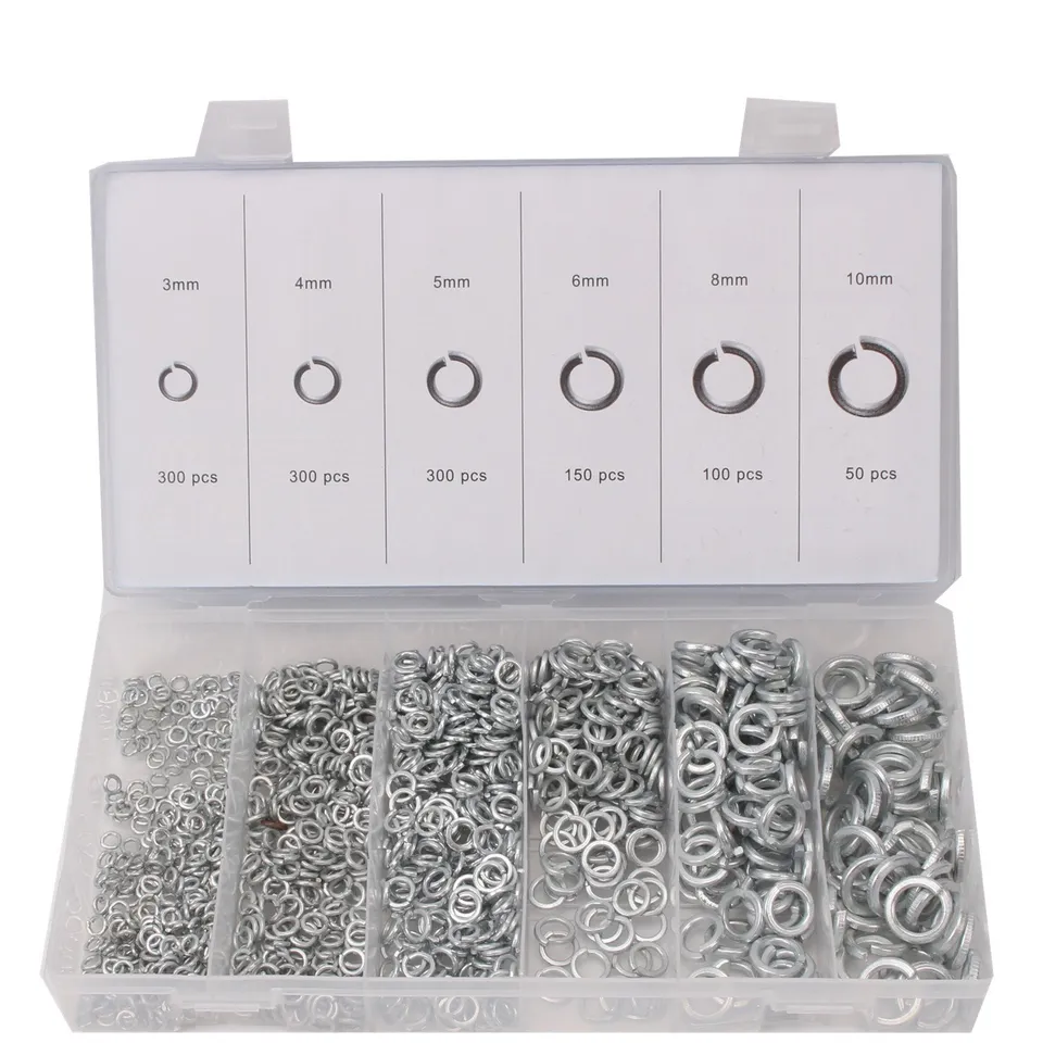 CCLIFE DIY Tools coffret rondelles ressort 1200 pcs 3-10 mm acier