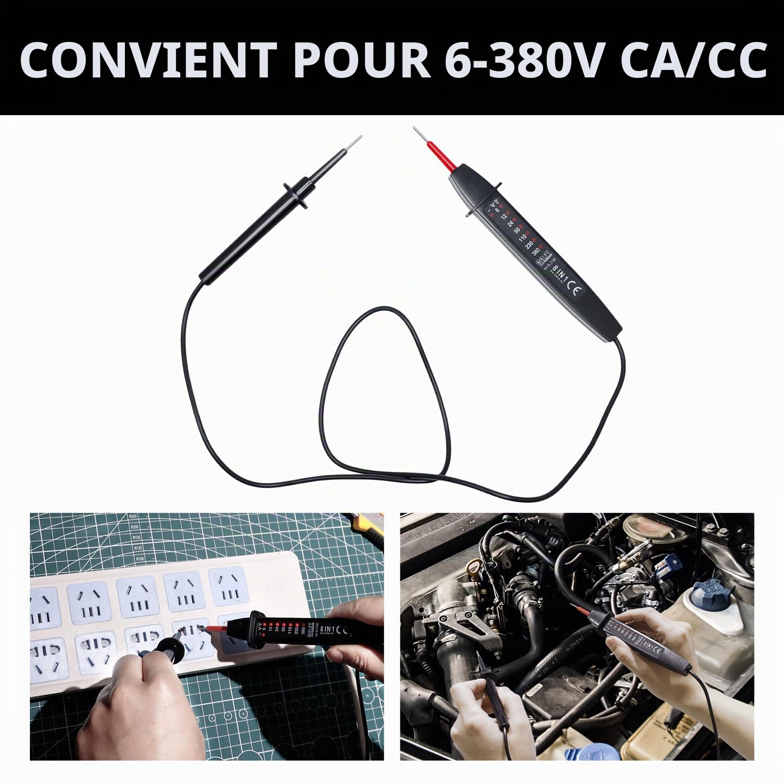 CCLIFE Test Tools testeur tension 6-380V LED sans pile