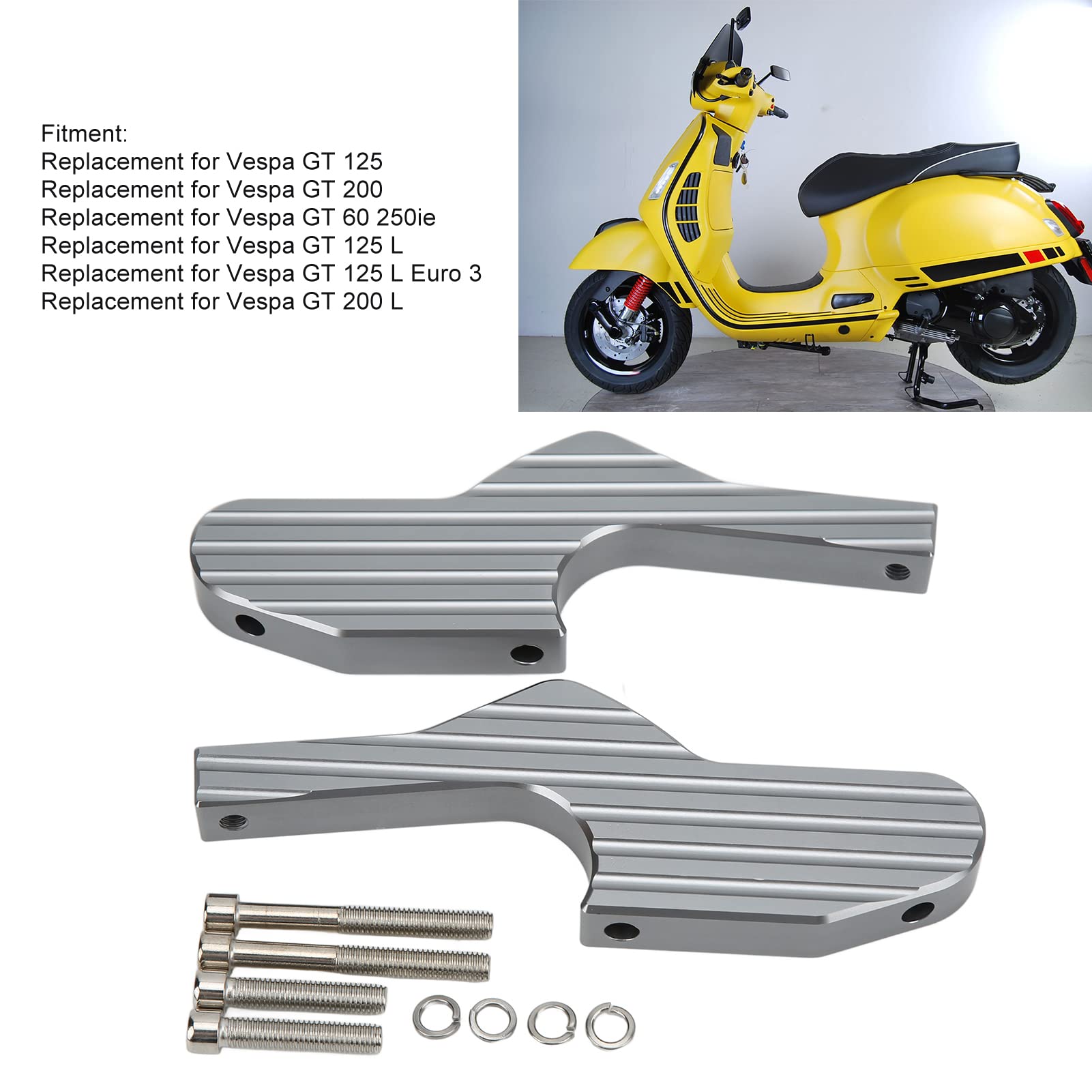 OUKENS Accessoires moto repose-pieds Vespa GTS argent