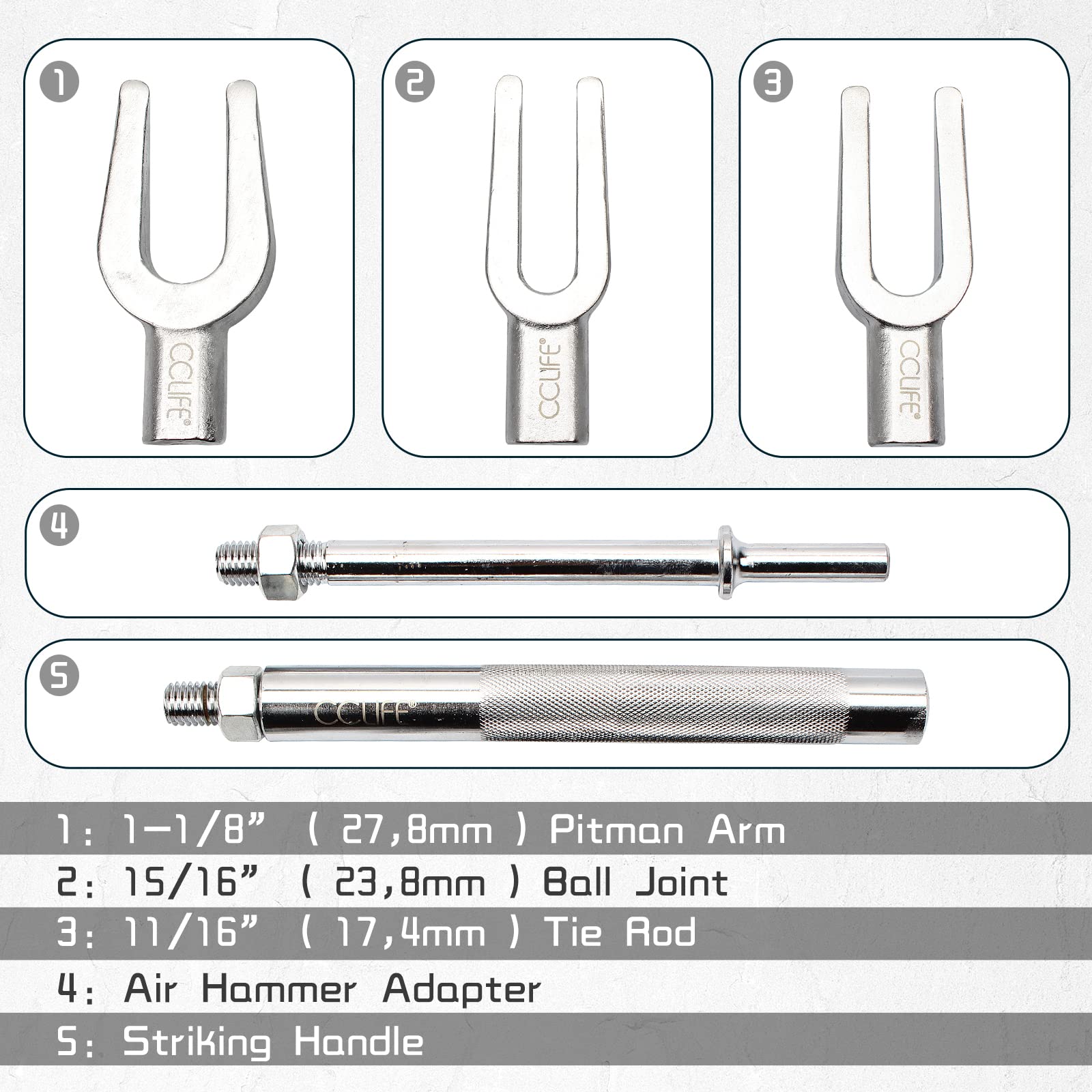 CCLIFE Steering Suspension Tools kit arrache-rotule 5 pcs