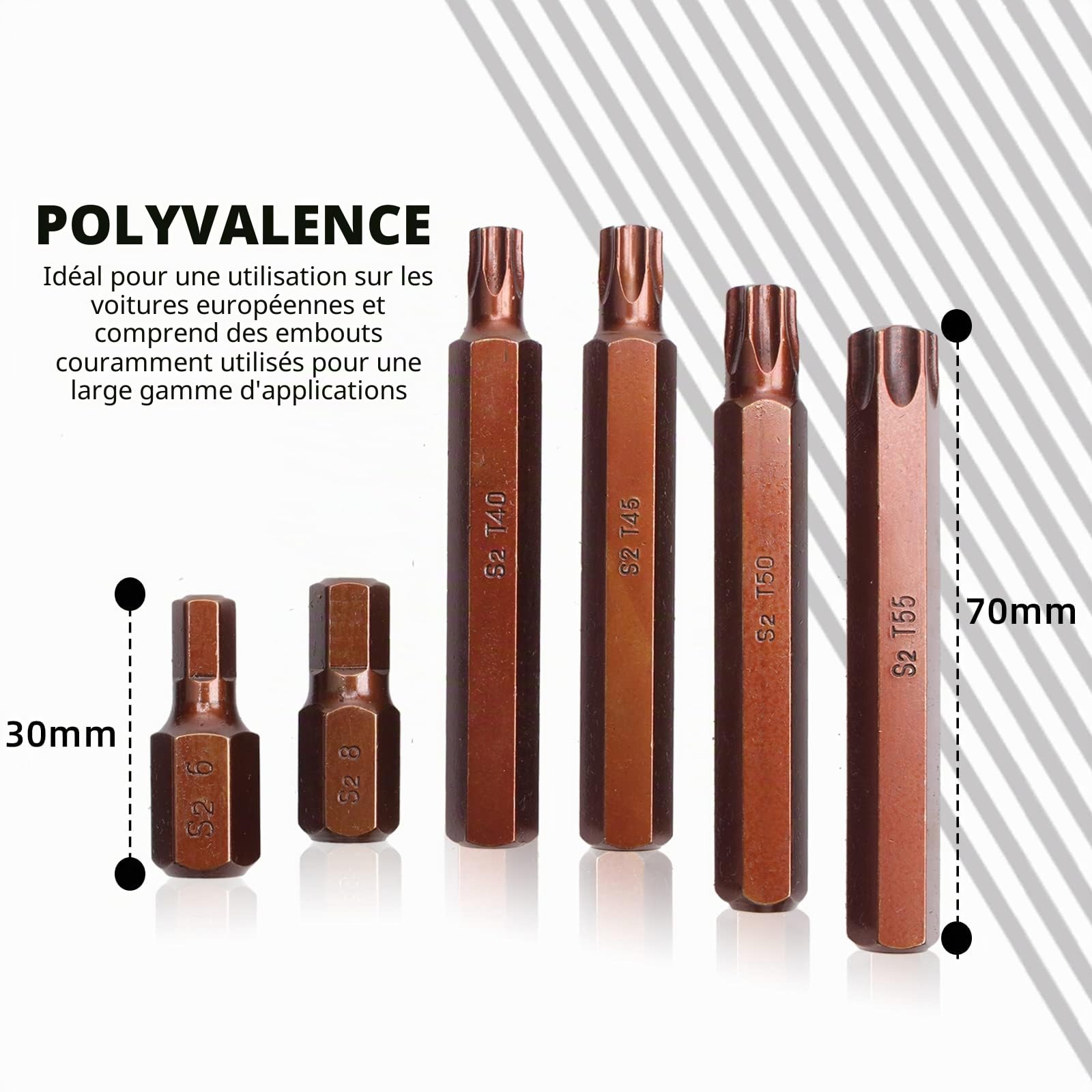 CCLIFE Socket and Bit Sets jeu 40 embouts S2 Torx XZN Hex
