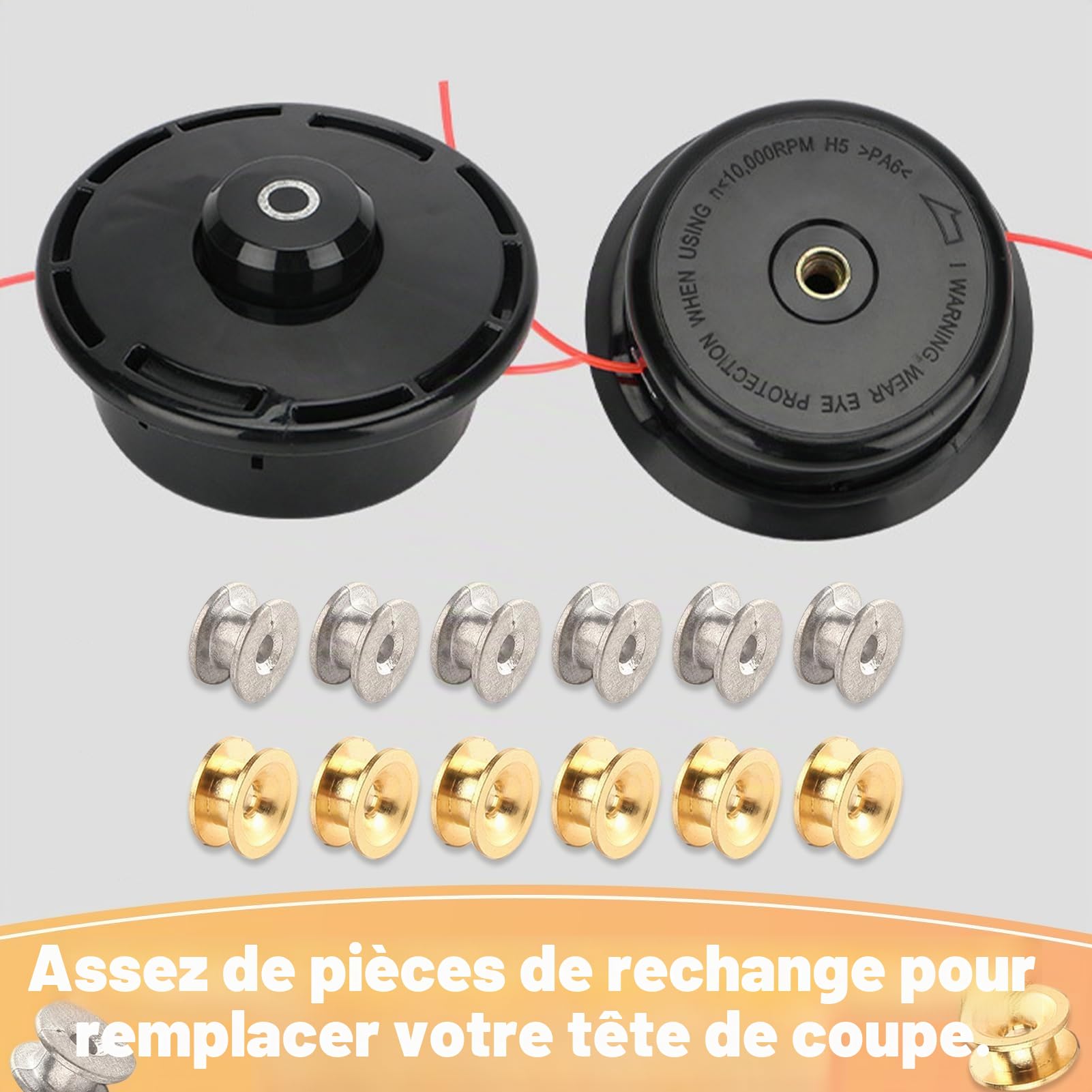 LEONTOOL Outils de Jardinage œillet tête débroussailleuse lot 12 doré