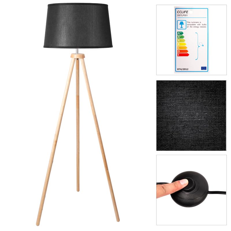 CCLIFE DIY Tools lampadaire arc noir E27 réglable