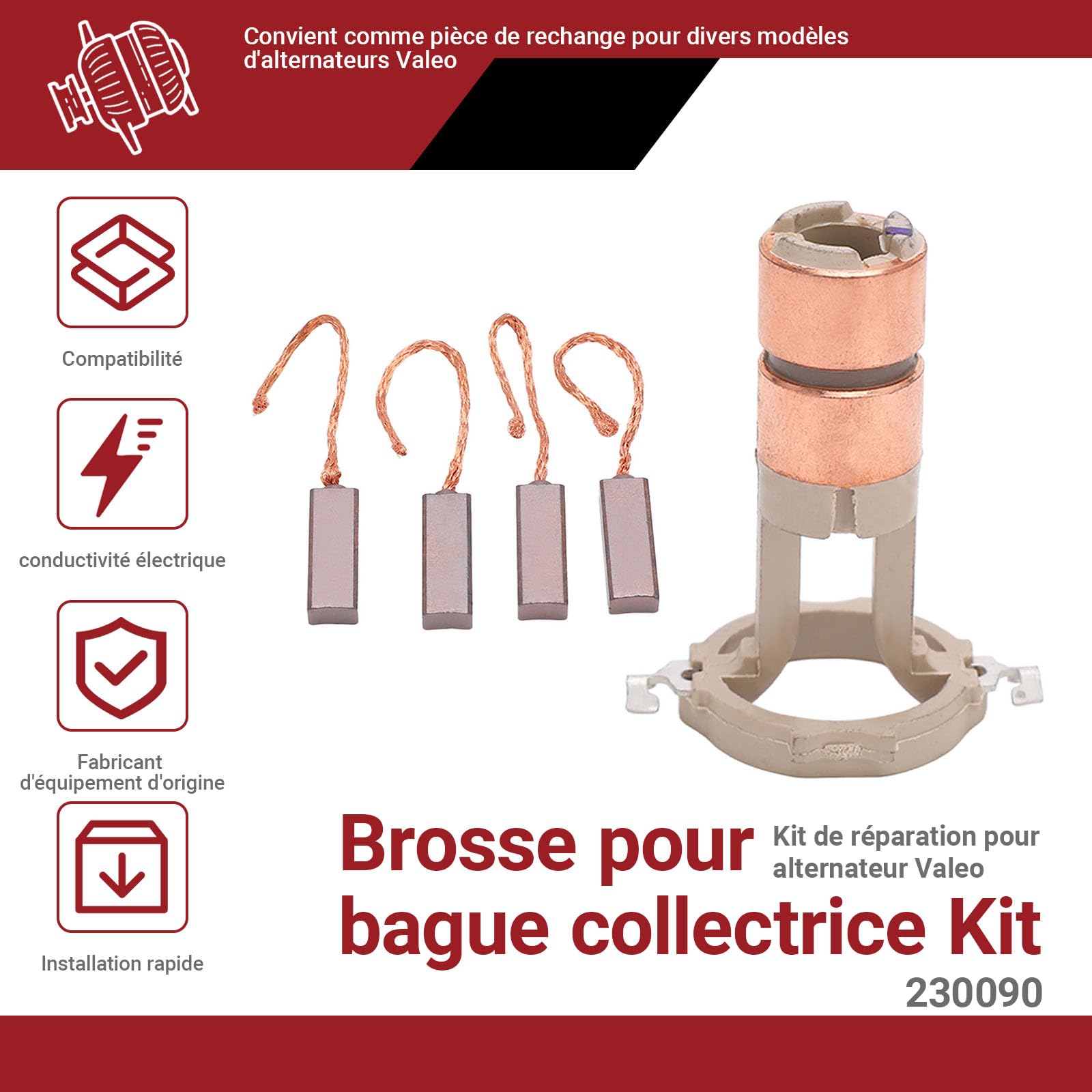 OUKENS Entretien jeu balais bague collectrice 230090 Valeo