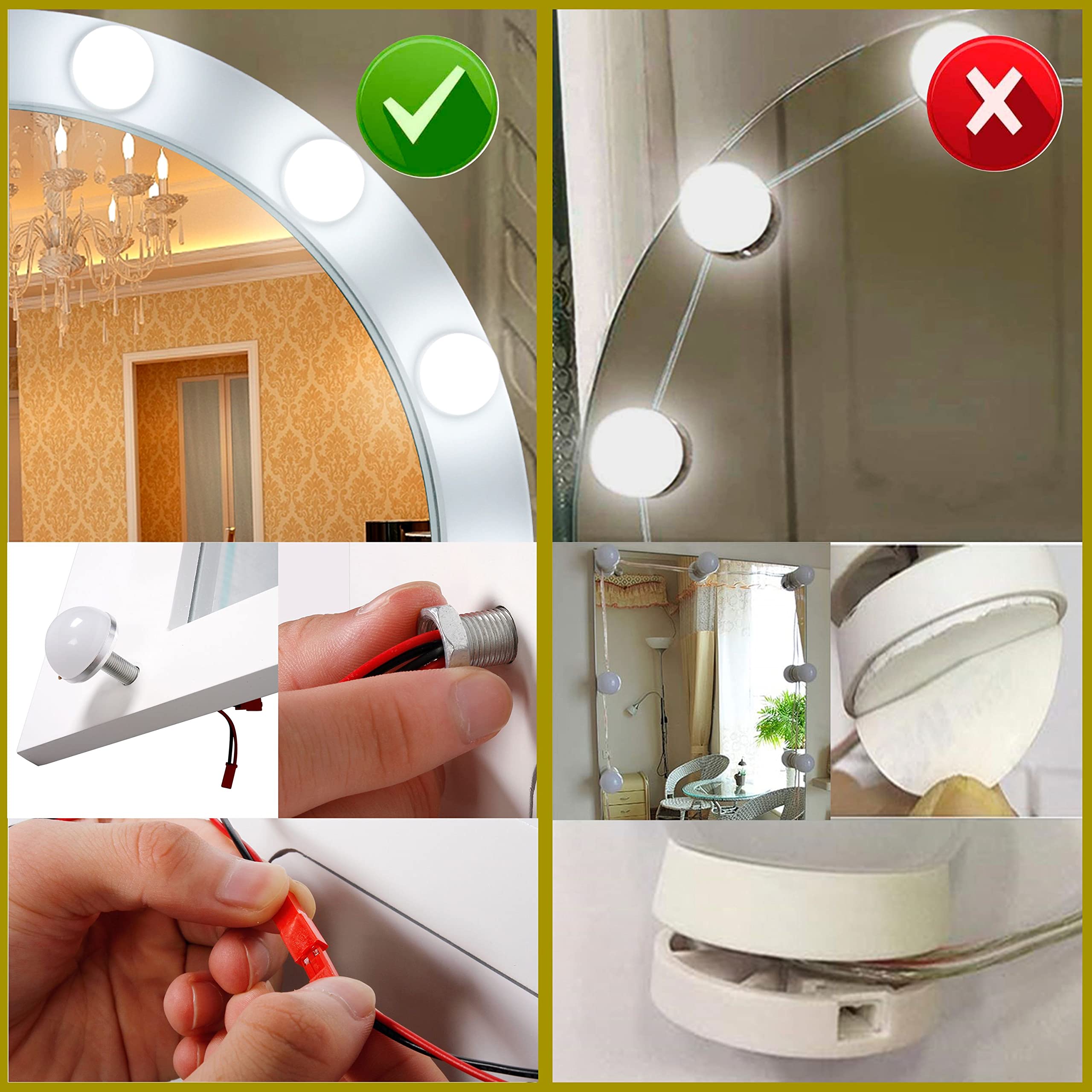 CCLIFE coiffeuse miroir LED blanc tabouret 80x40cm