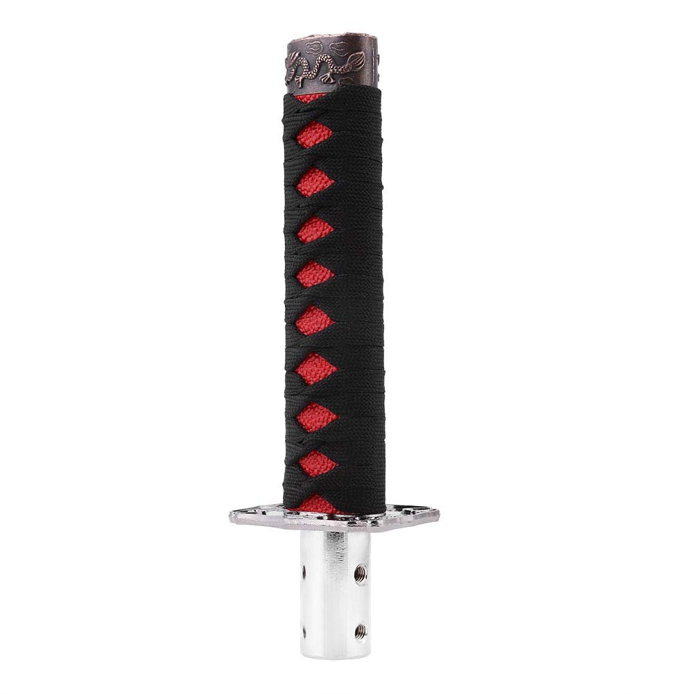 OUKENS Pommeau Levier Vitesse Sabre Noir-Rouge Manuel