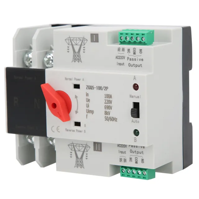 Jadeshay Installation Électrique Inverseur ZGQ5-100/2P 100A