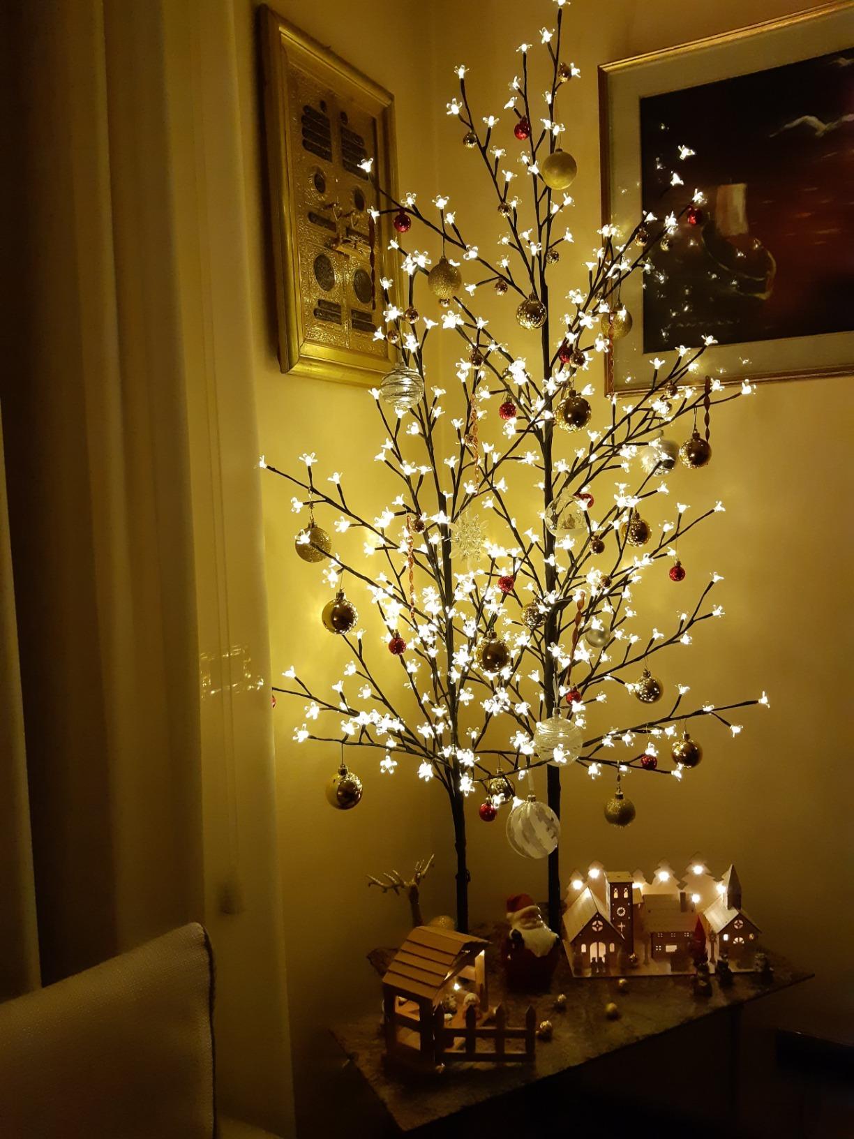 CCLIFE DIY Tools arbre cerisier lumineux 180 cm 200 LED blanc chaud