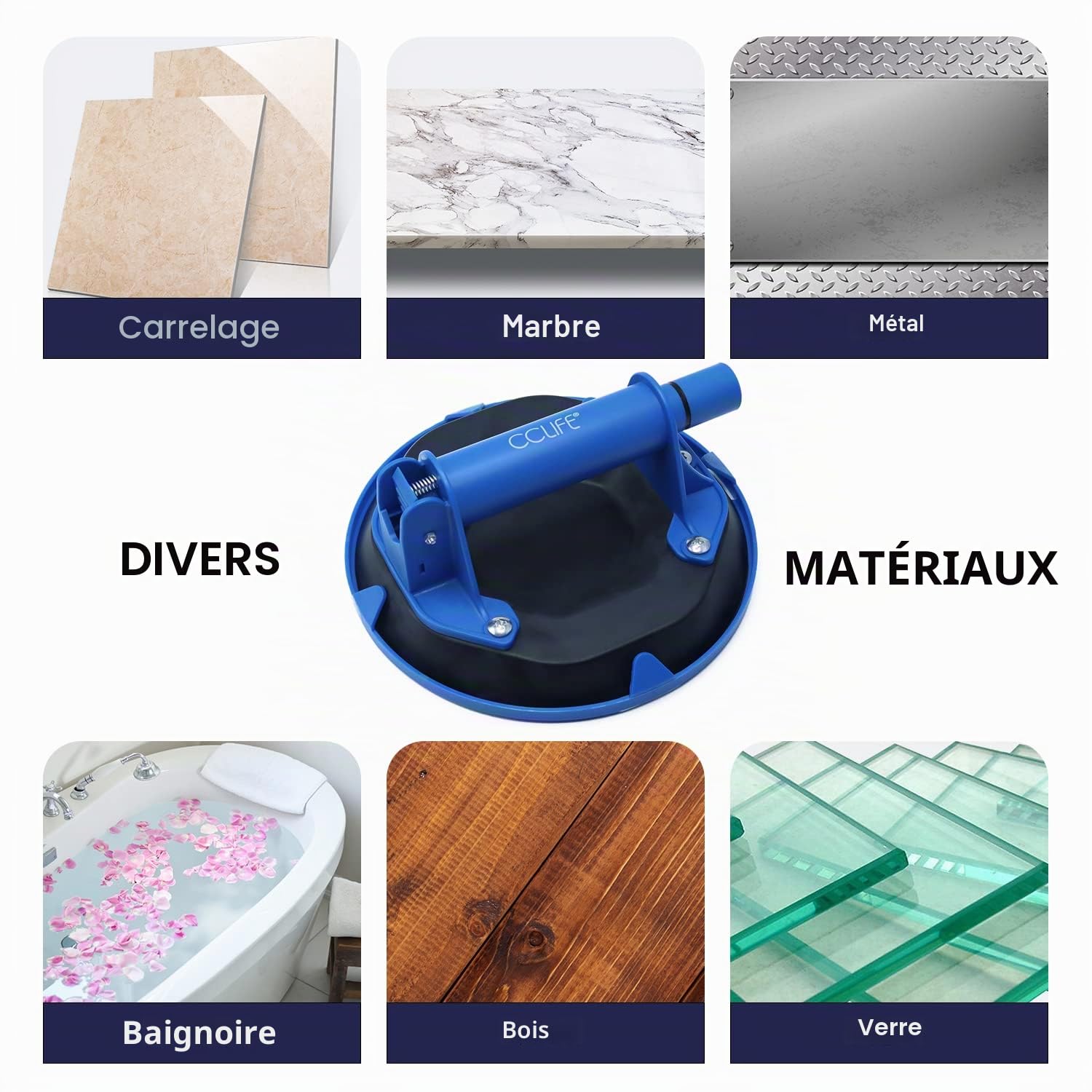 CCLIFE DIY Tools ventouse verre 100 kg 1 pièce