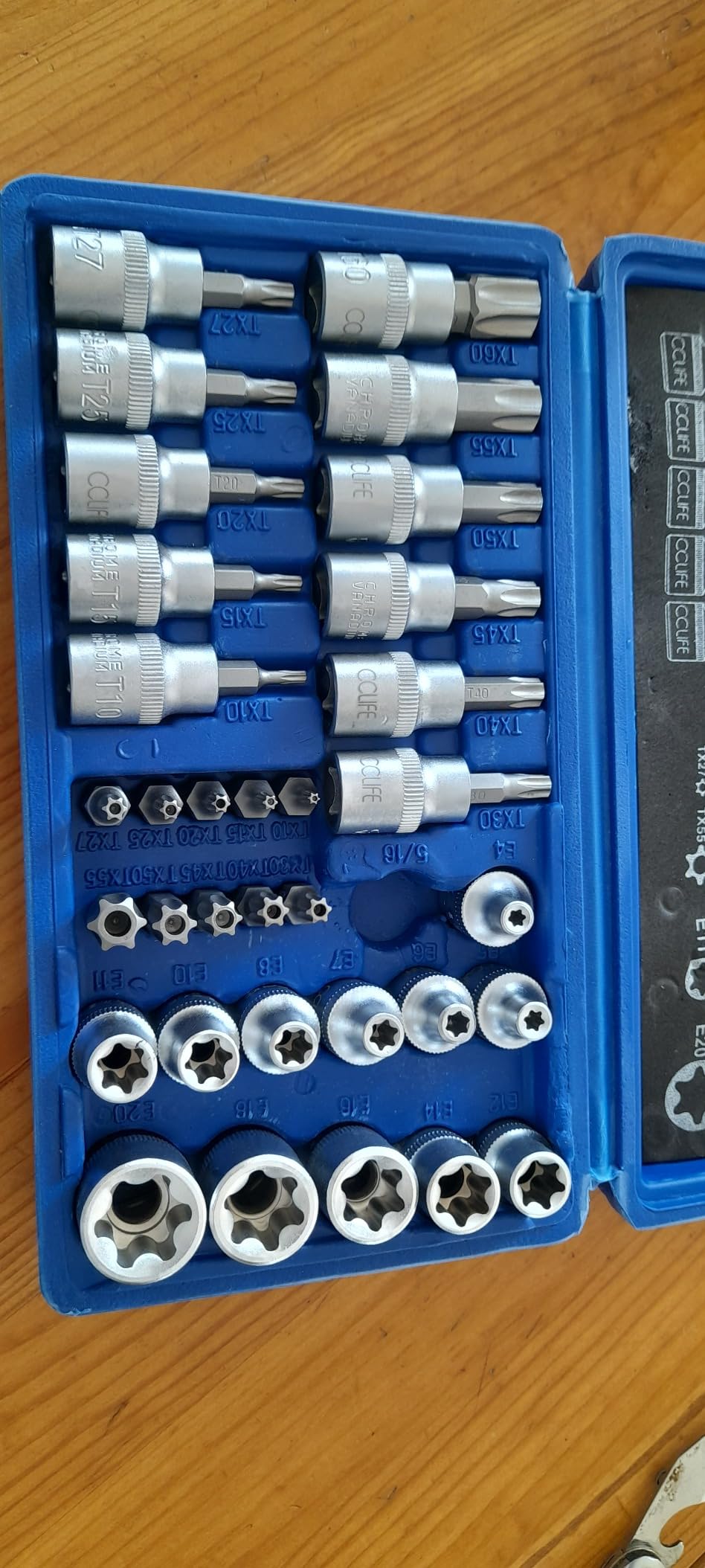 CCLIFE Socket and Bit Sets coffret torx E4-E20 T10-T60 34 pcs