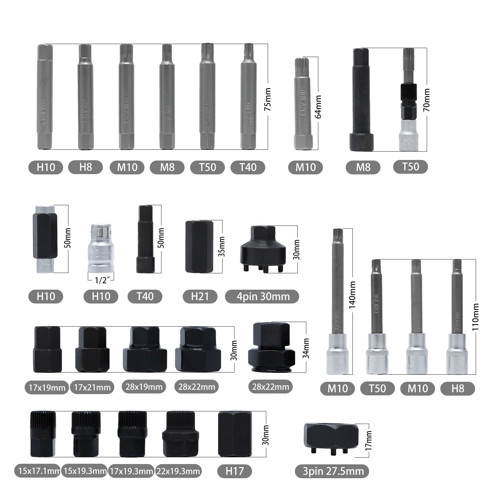 CCLIFE Puller Set coffret alternateur 29 pcs poulie roue libre