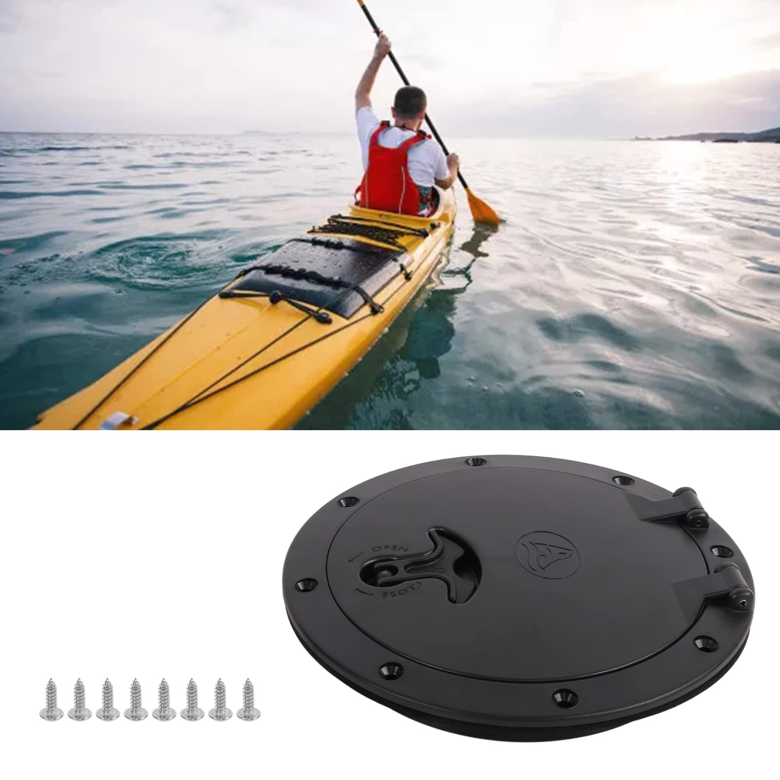 OUKENS trappe d'écoutille marine noire 205 mm bateau kayak