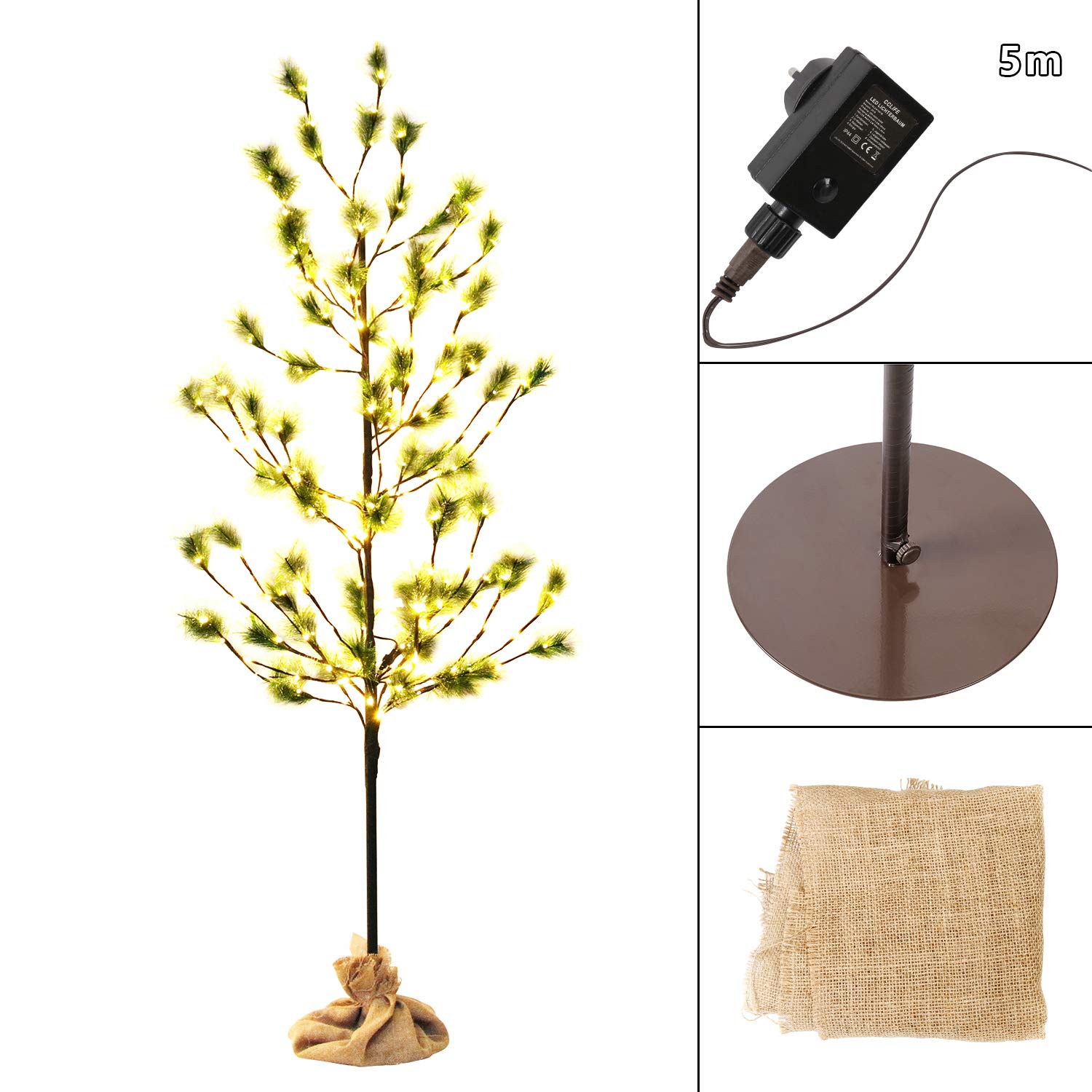 CCLIFE DIY Tools arbre cerisier LED blanc froid 220 cm