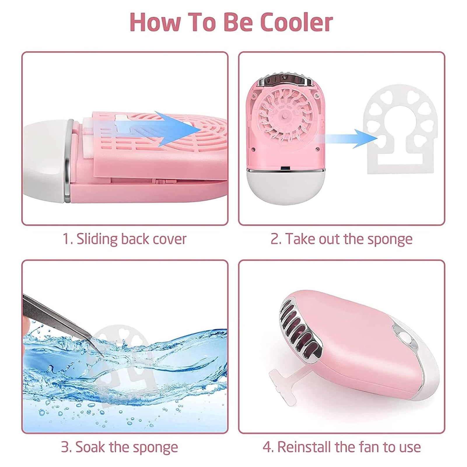 Jadeshay Articles Ménagers ventilateur cils mini USB rose