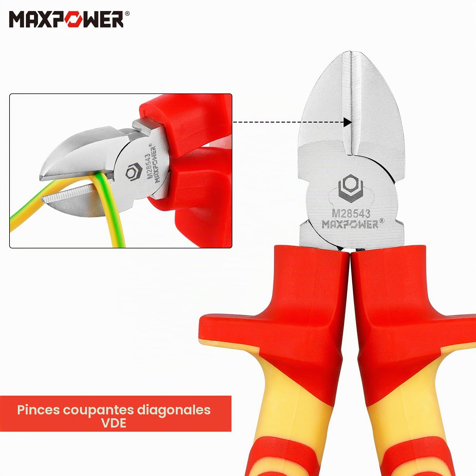 MaxPower Outils isolés jeu pinces VDE 1000V 4 pcs 160mm