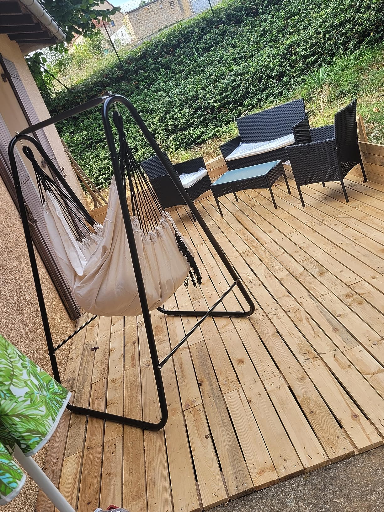 CCLIFE DIY Tools fauteuil suspendu noir 100 kg 85x103x153 cm