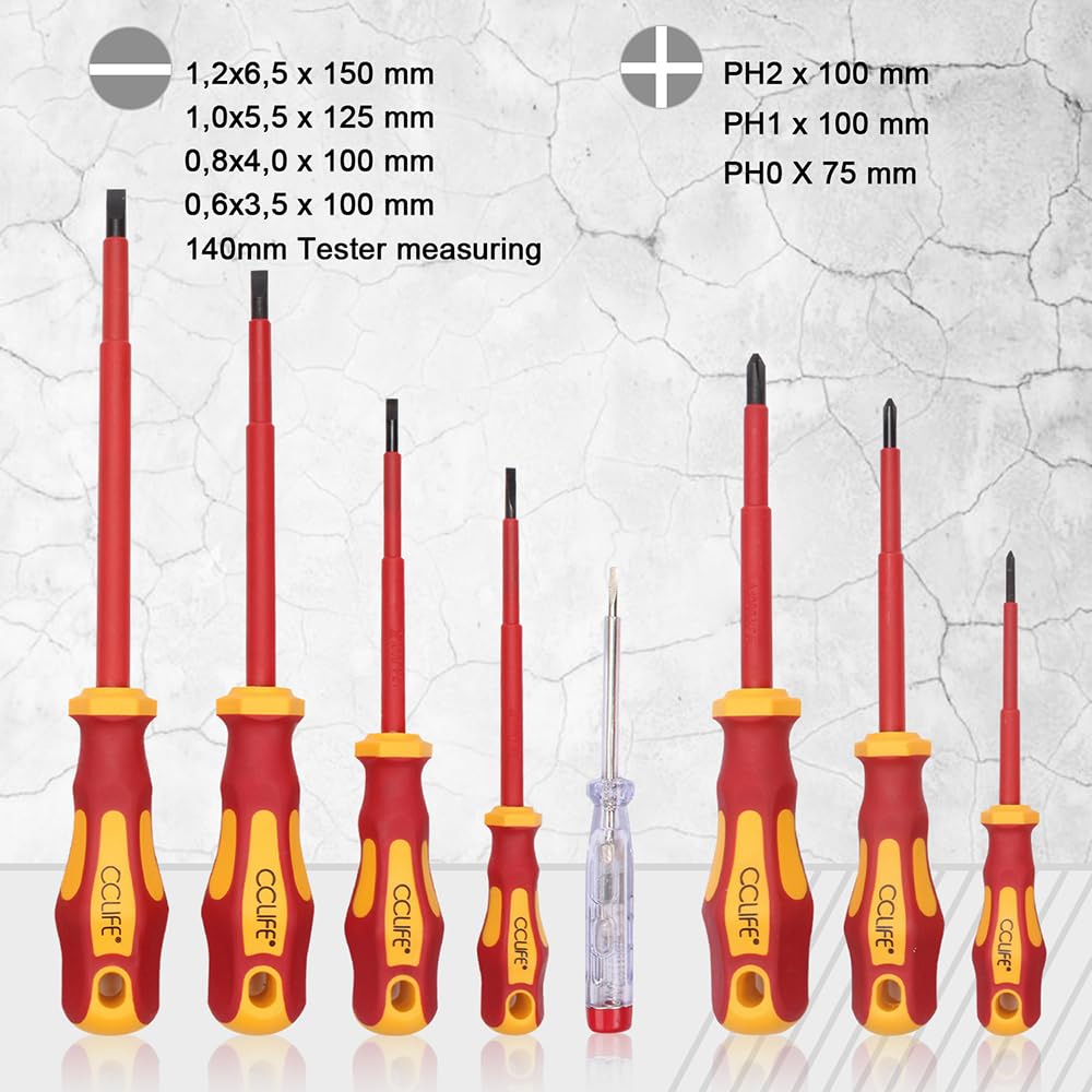 CCLIFE Screwdriver Sets Tournevis VDE 11Pcs 1000V +Pinces