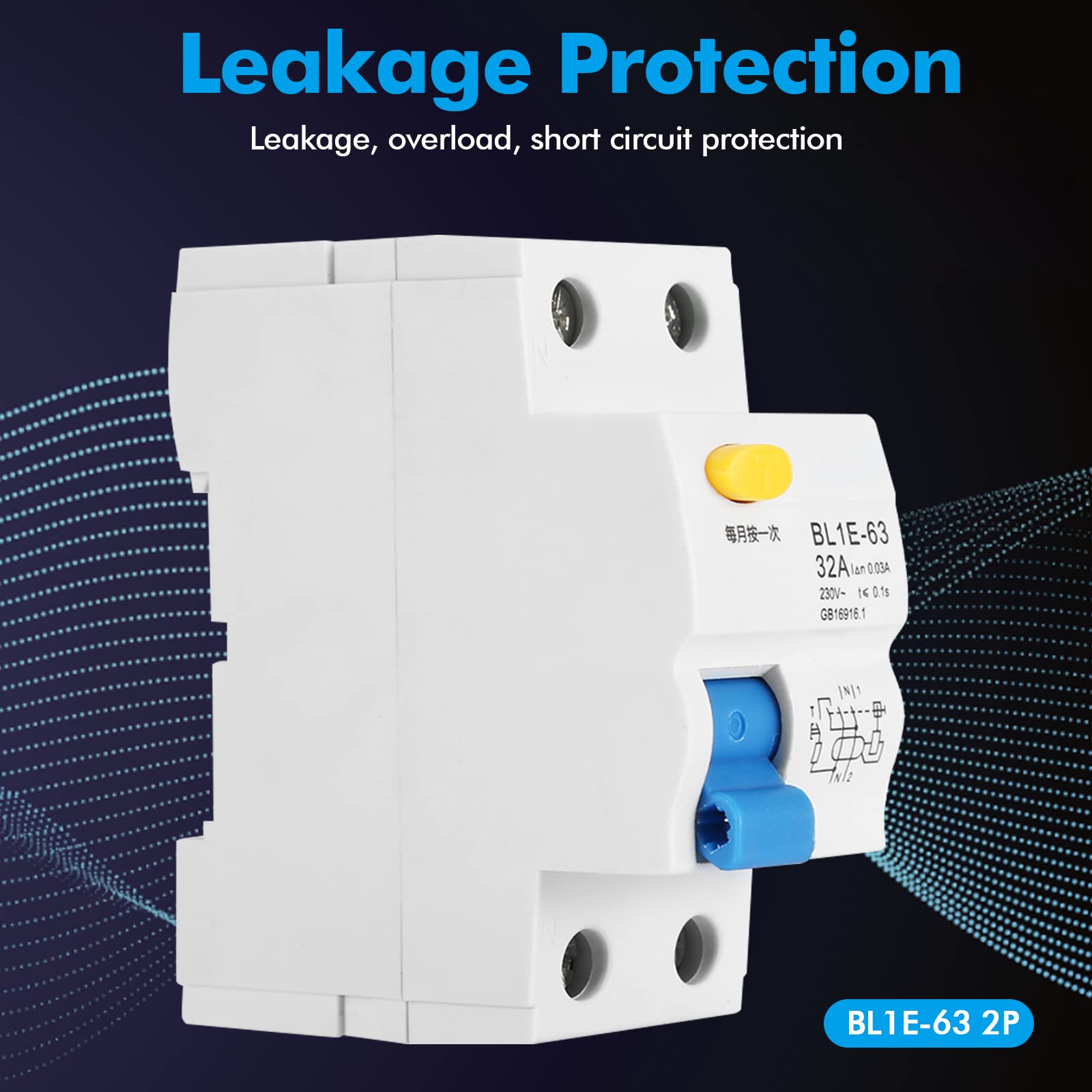 Jadeshay Installation Électrique disjoncteur BL1E-63 32A 30mA