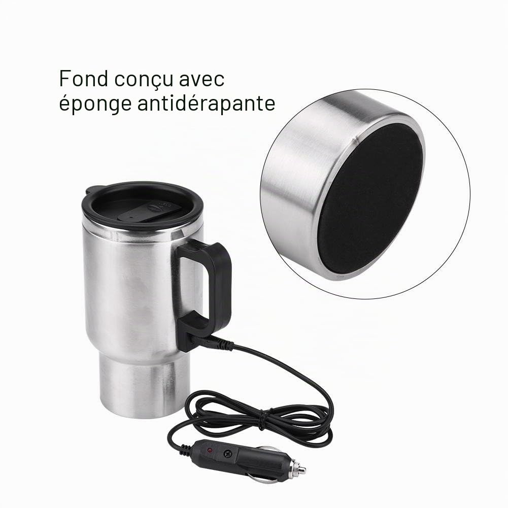Jadeshay Articles Ménagers bouilloire voiture 12V 65°C 750ML inox