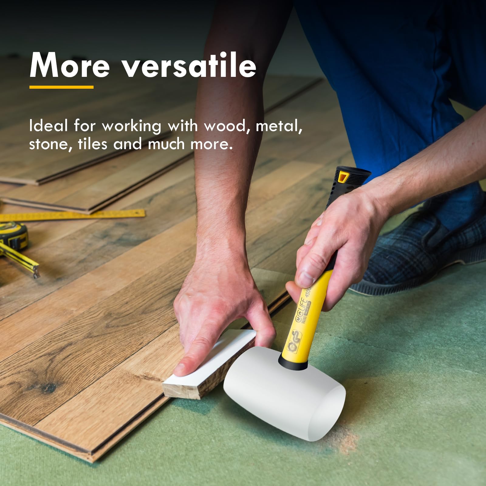 CCLIFE DIY Tools maillet caoutchouc 910g blanc carrelage