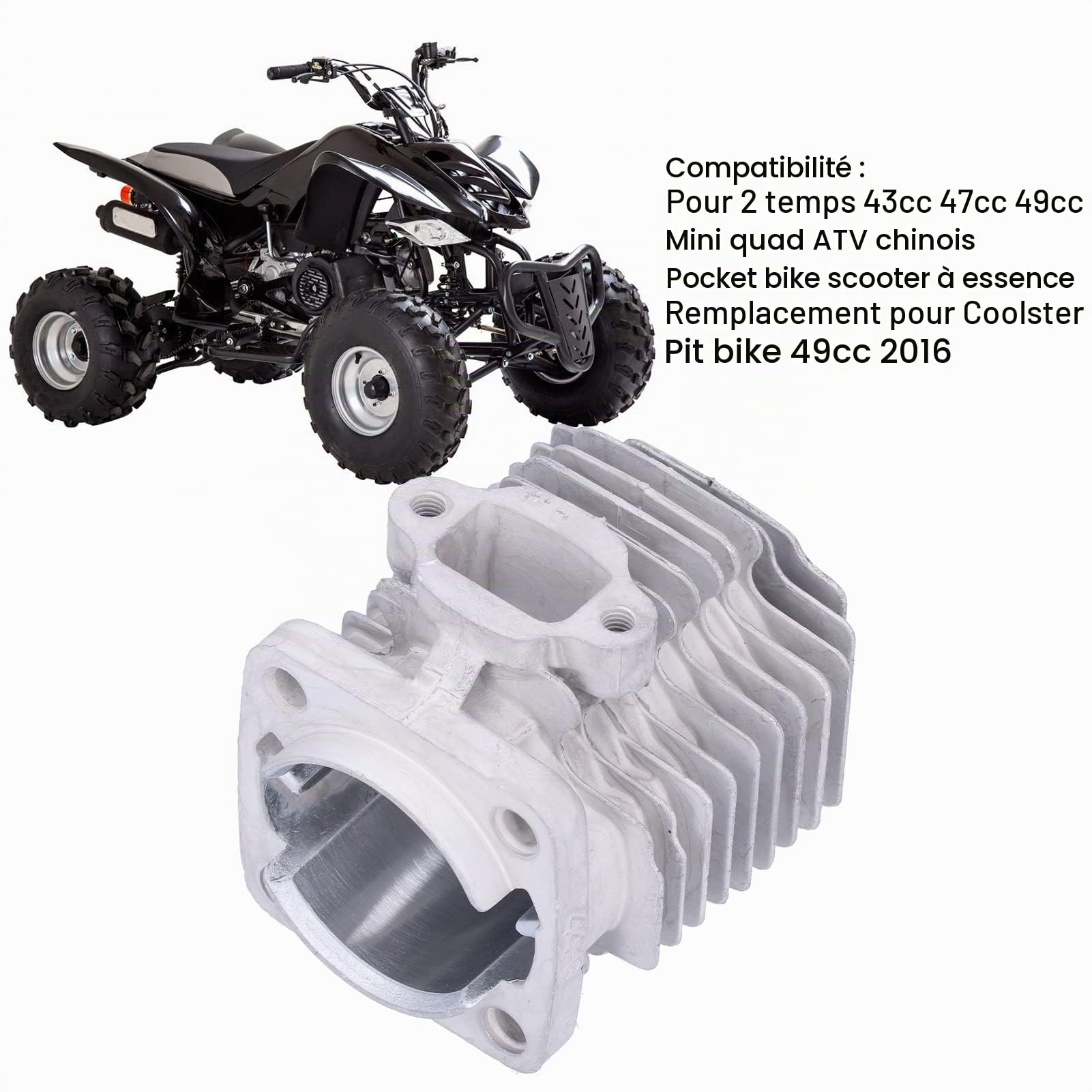 OUKENS Kit Cylindre Piston 49cc 44mm 2 Temps