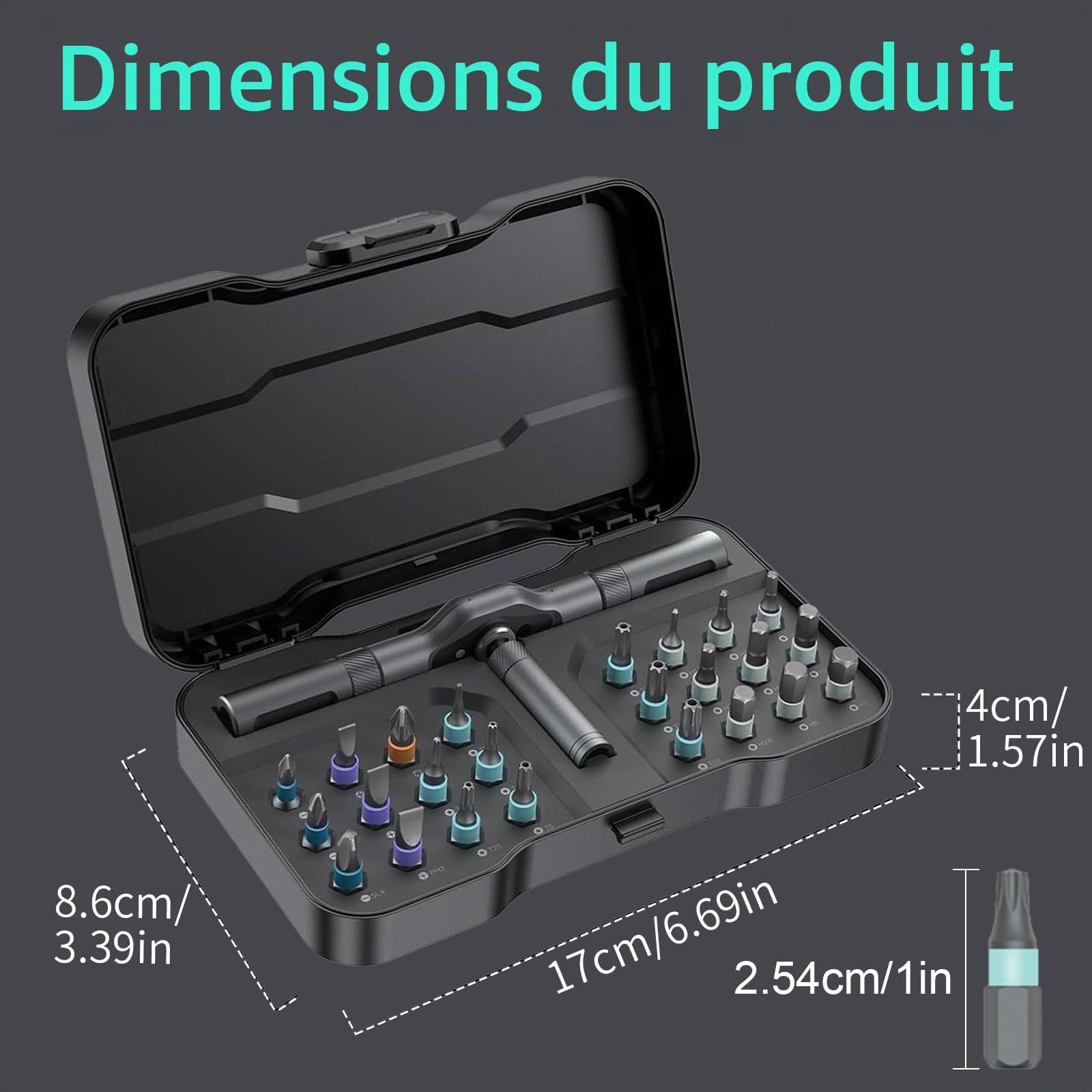 OUKENS 24 en 1 Tournevis à Cliquet Magnétique T RS1 S2