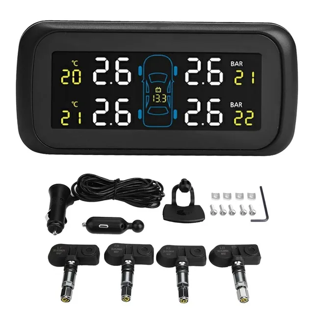 OUKENS TPMS pression pneus 4 capteurs internes LCD USB