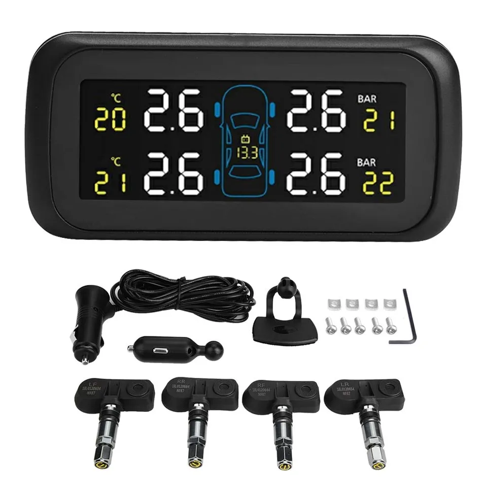 OUKENS TPMS pression pneus 4 capteurs internes LCD USB