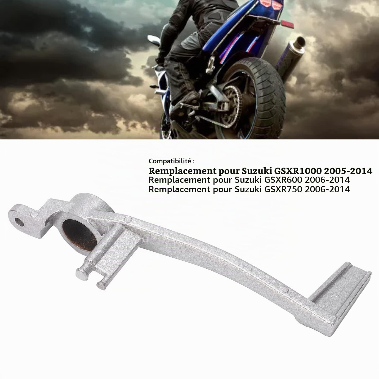 OUKENS Accessoires de moto levier frein GSXR600 750 1000 argent