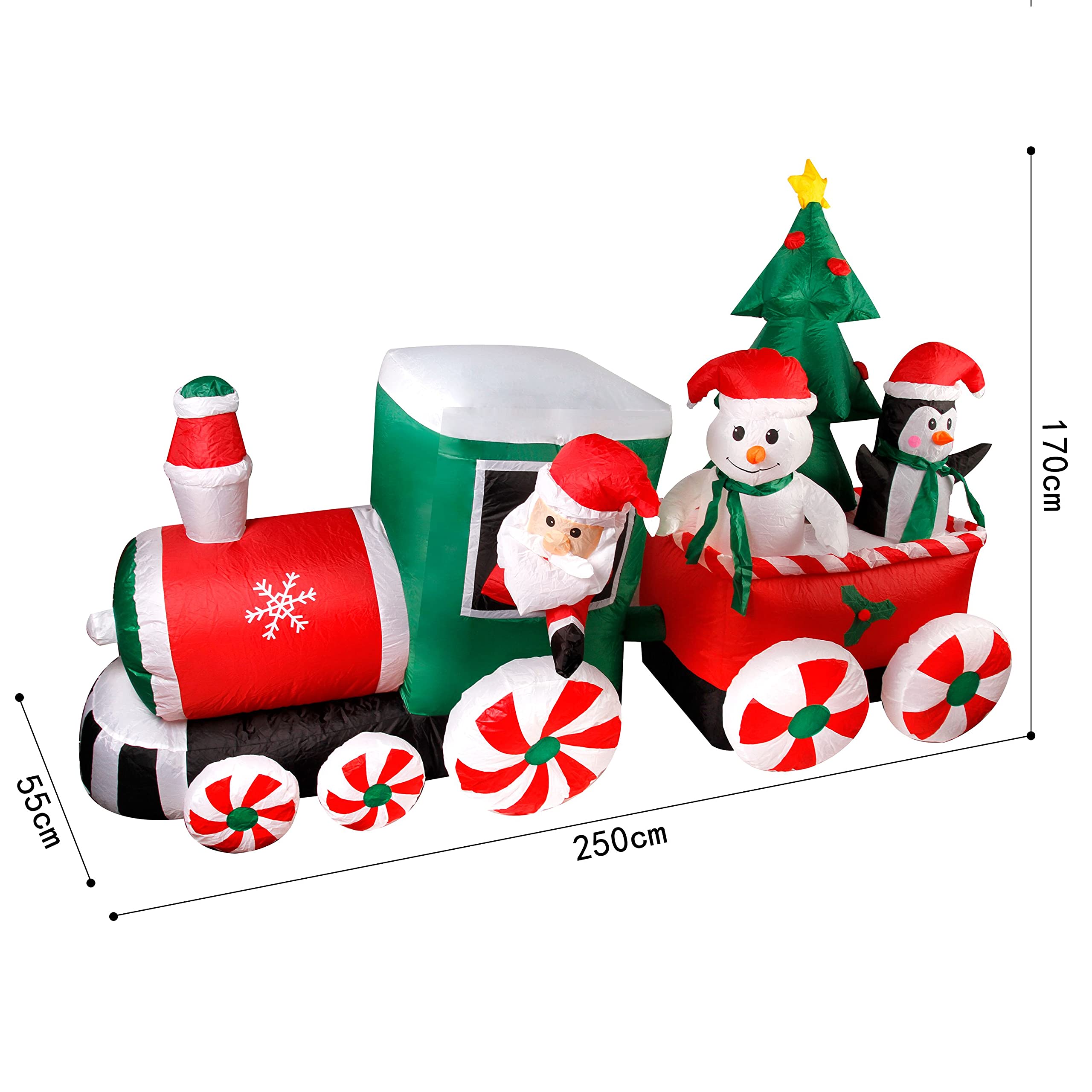 CCLIFE Père Noël gonflable LED jardin 160 cm nylon