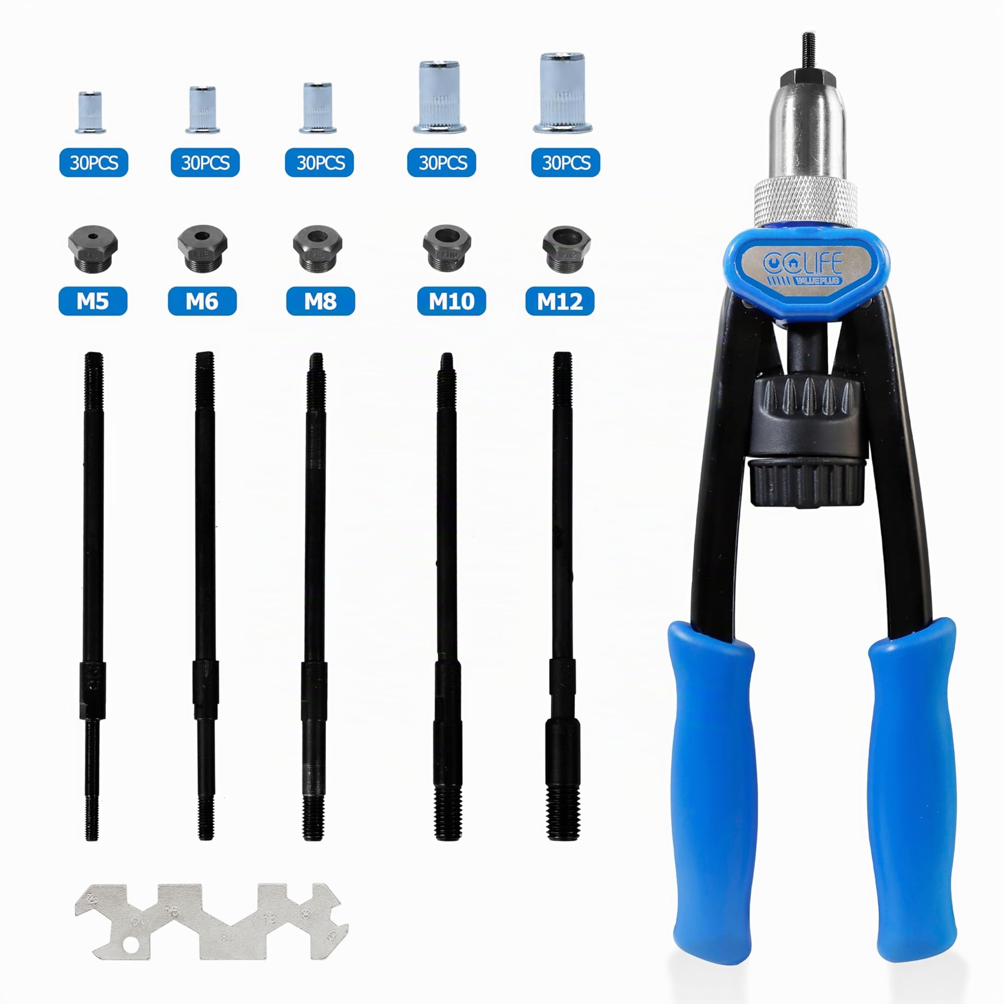 CCLIFE Rivet Guns pince à insert fileté M5-M12 150 écrous
