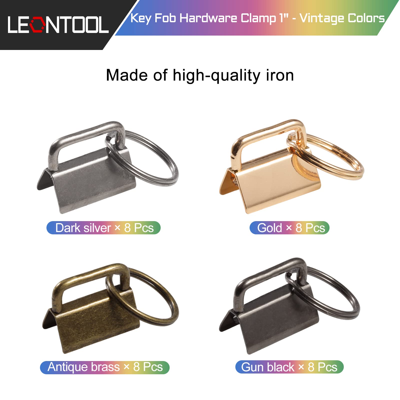 LEONTOOL Pinces porte-clés 2,5cm lot 32 avec pince