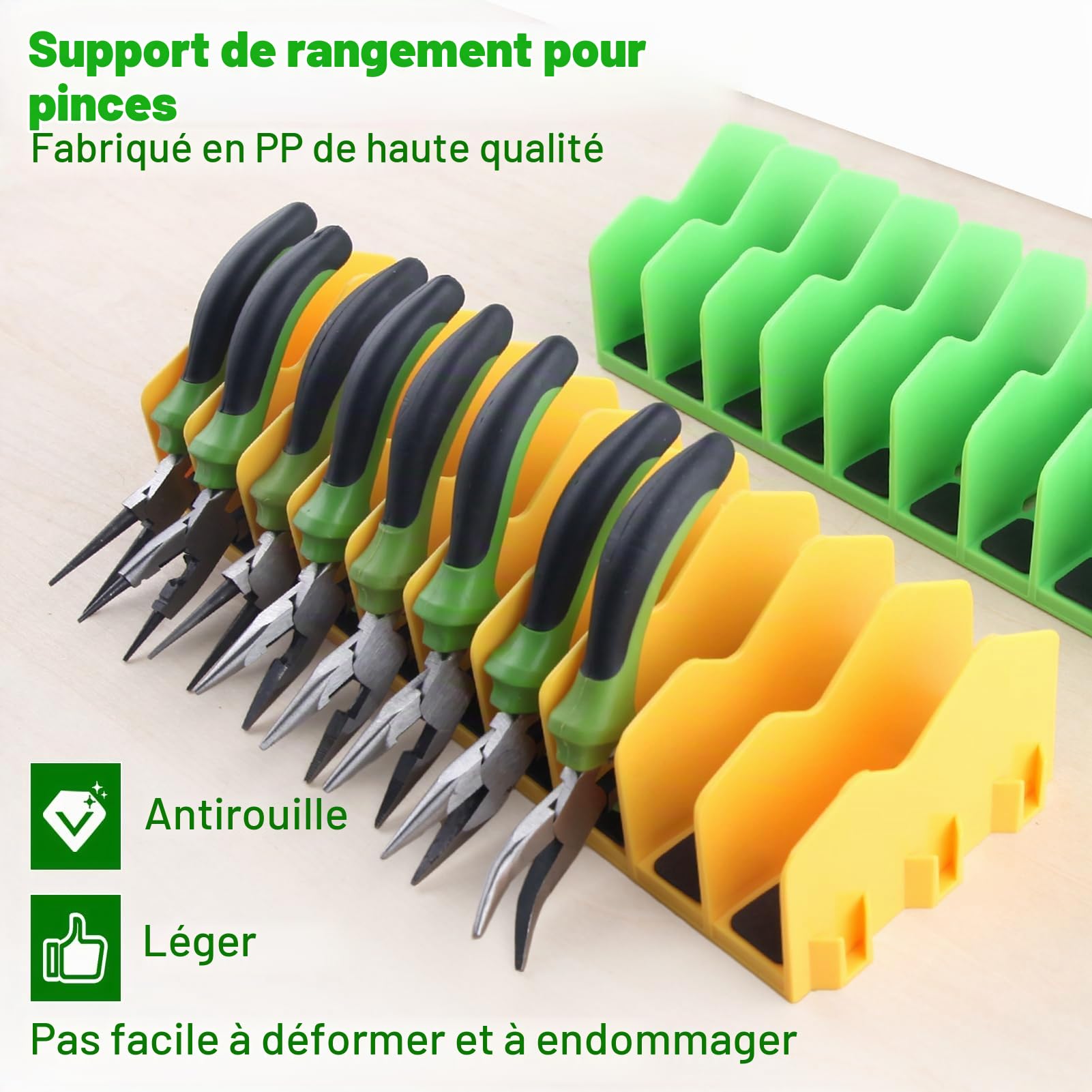 LEONTOOL Lot 2 racks pinces 10 fentes extensible PP