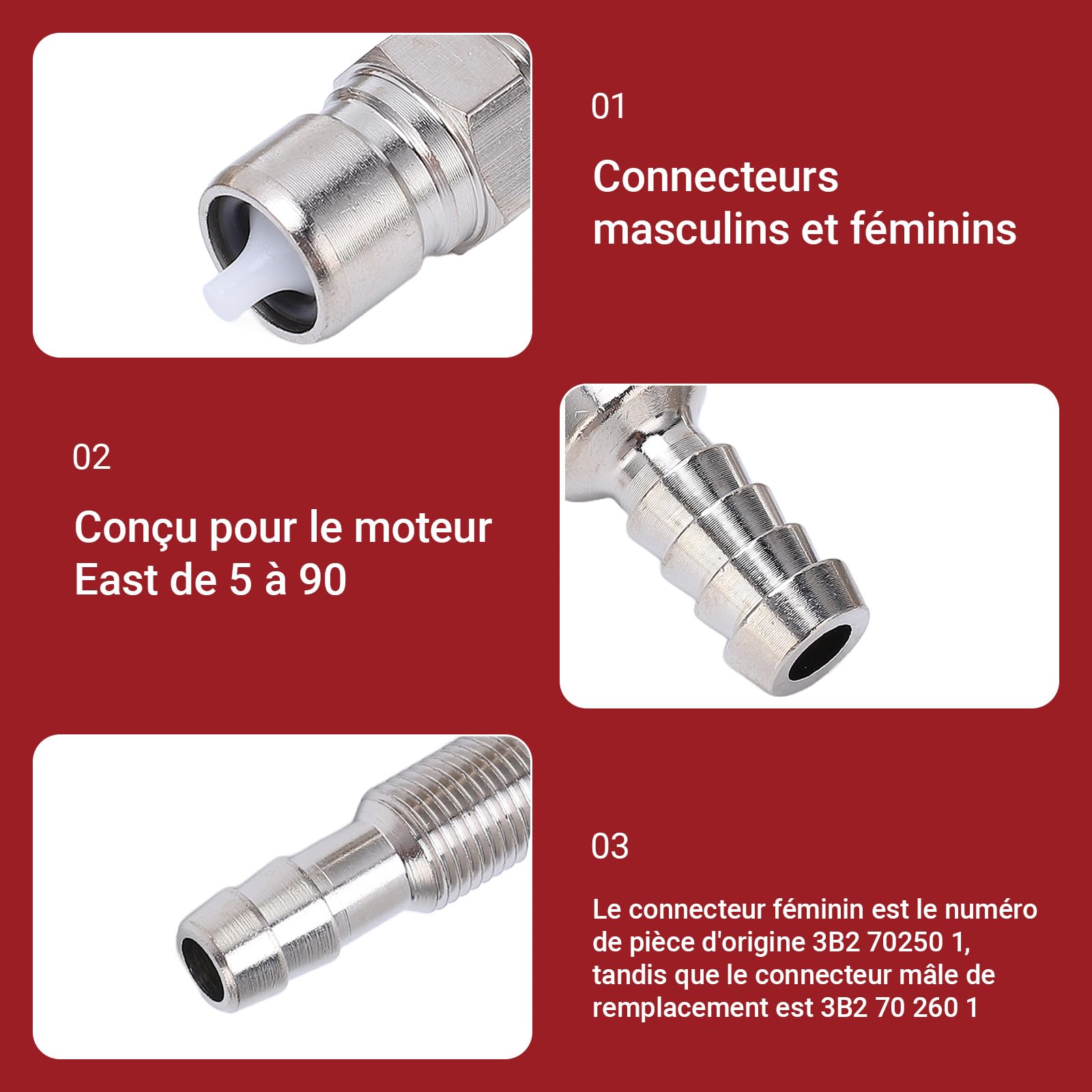OUKENS raccord carburant 5/16 8 mm Tohatsu 5-90 CV lot 2