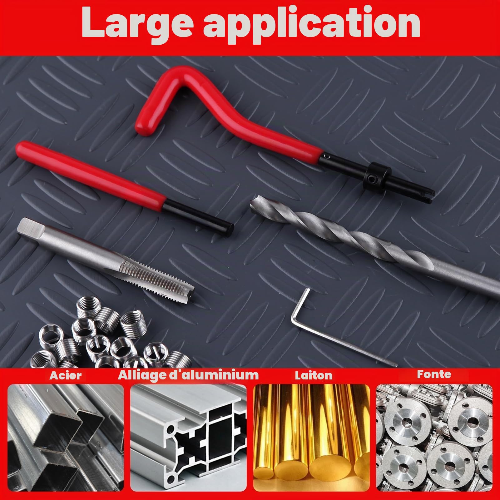 LEONTOOL Kits de Réparation Filetés M8x1.25 30 pièces
