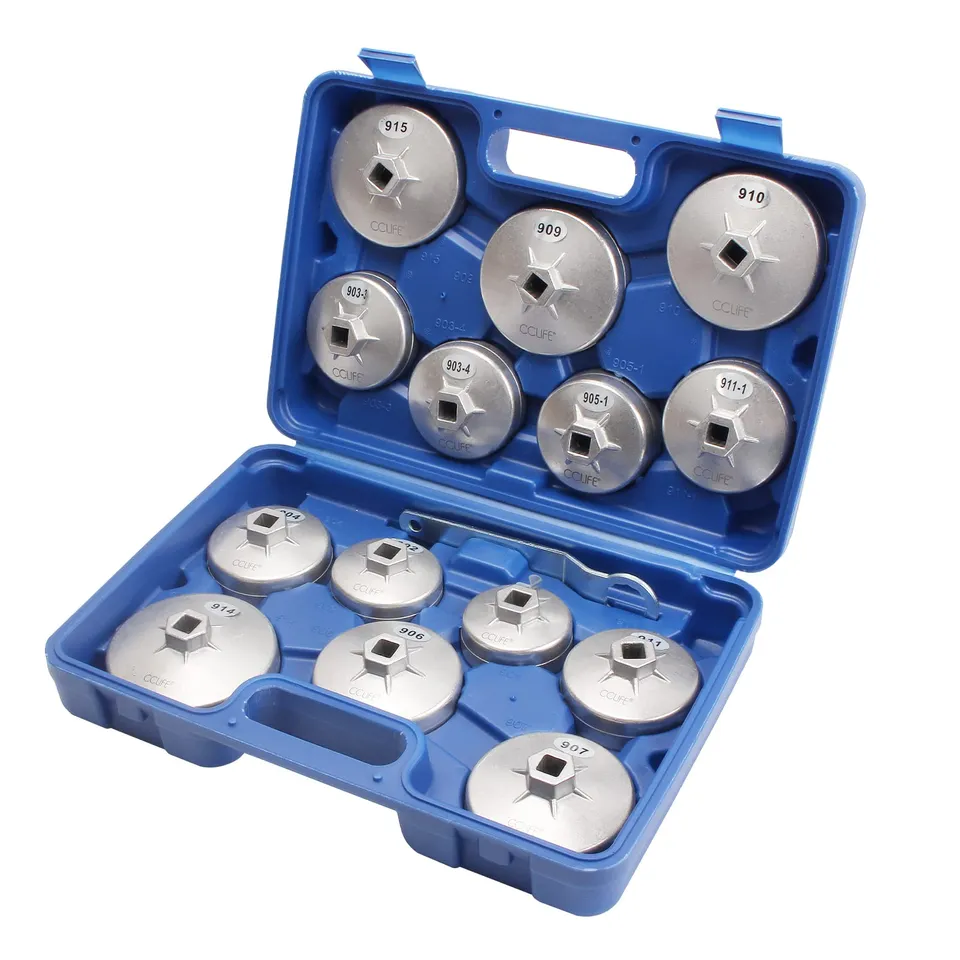 CCLIFE Oil Tools Cloche Filtre à Huile 15 Pcs Alu