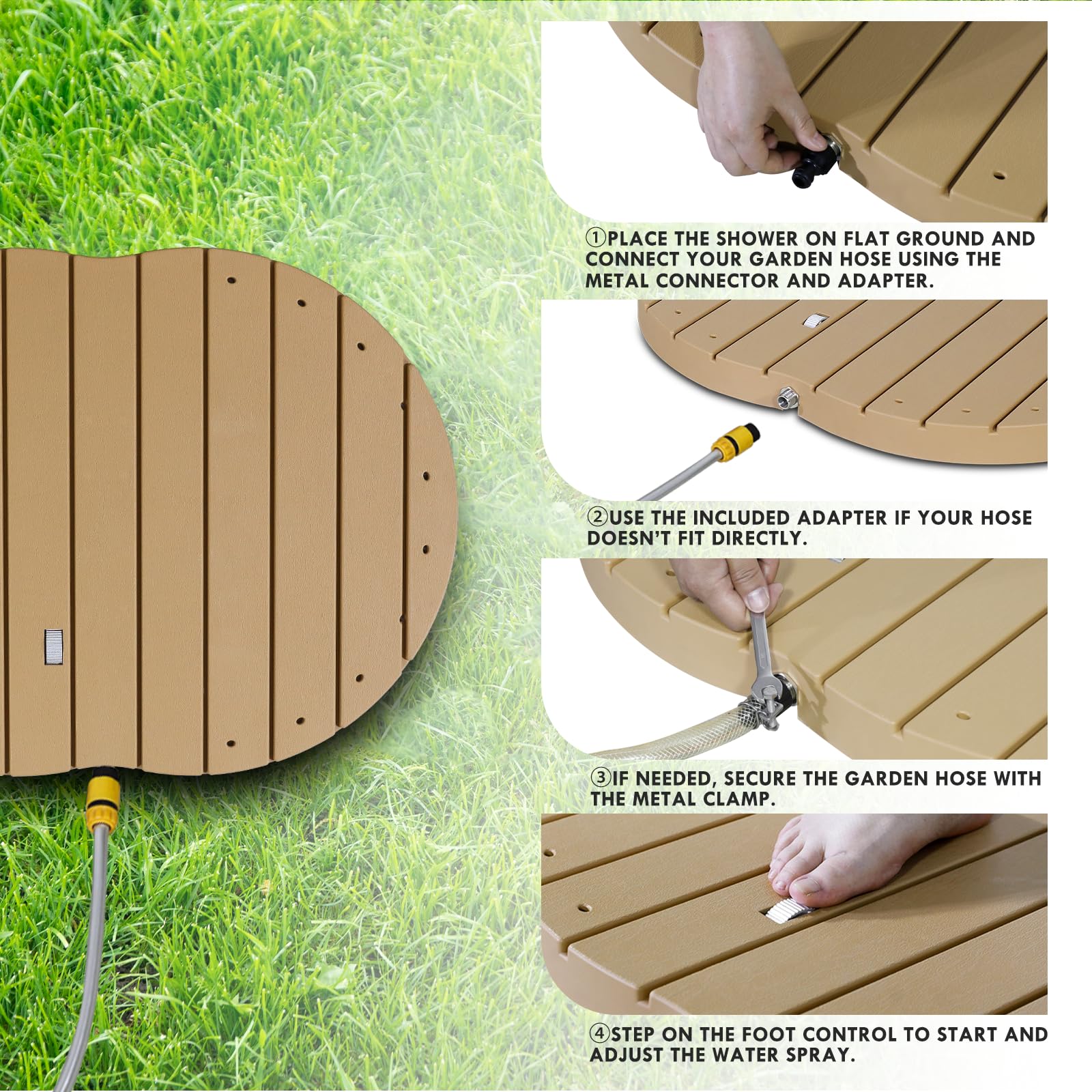 CCLIFE DIY Tools Douche Jardin Extérieure Bois Jet 4m