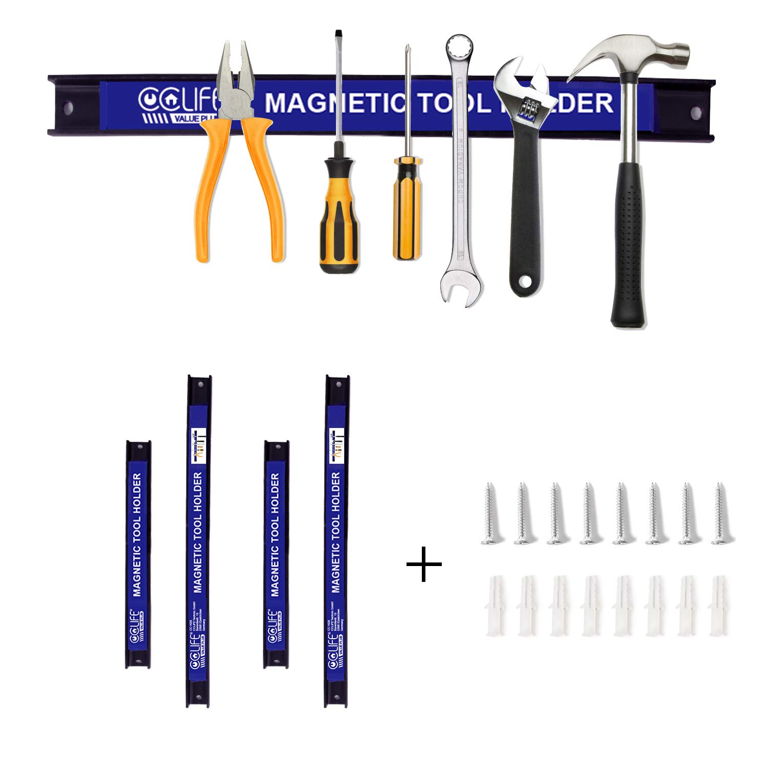 CCLIFE DIY Tools 4 barres magnétiques 23+37cm 9+15kg