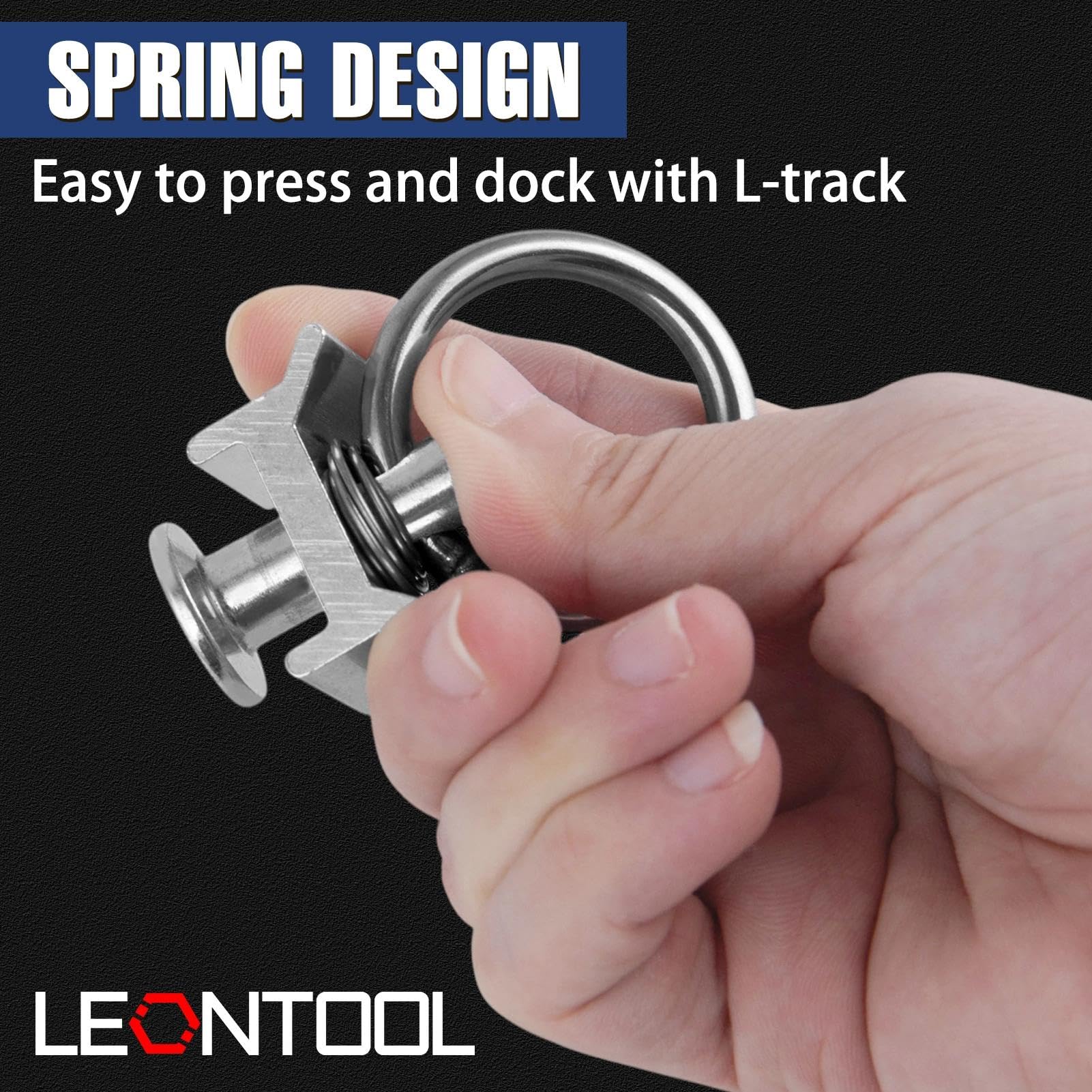 LEONTOOL Vis et Écrous Raccord Rail L Anneau Inox 360° Lot 12
