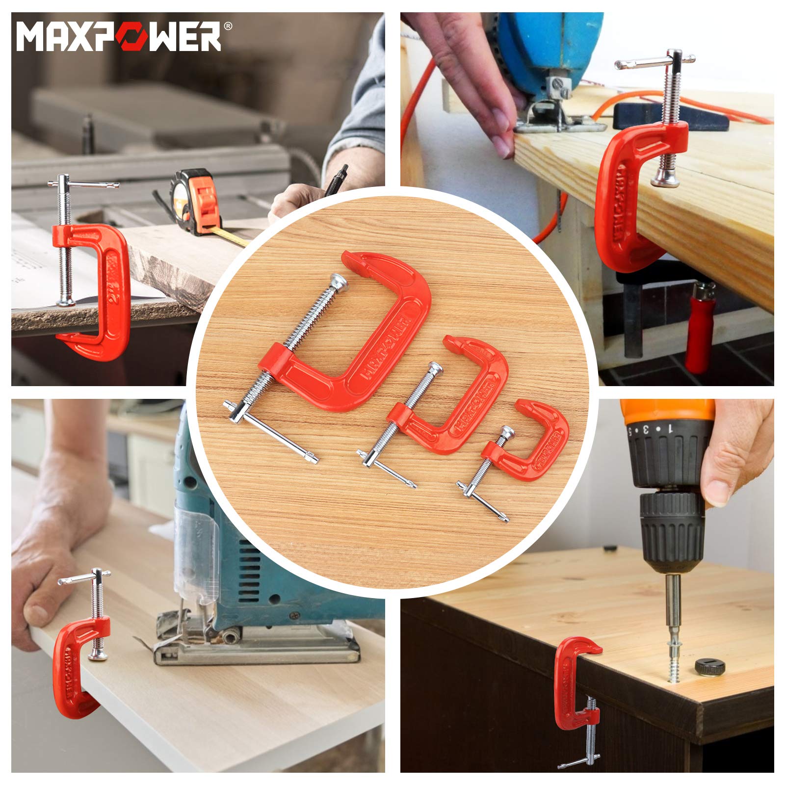 MaxPower Outils de serrage serre-joints C lot 3 25-75mm