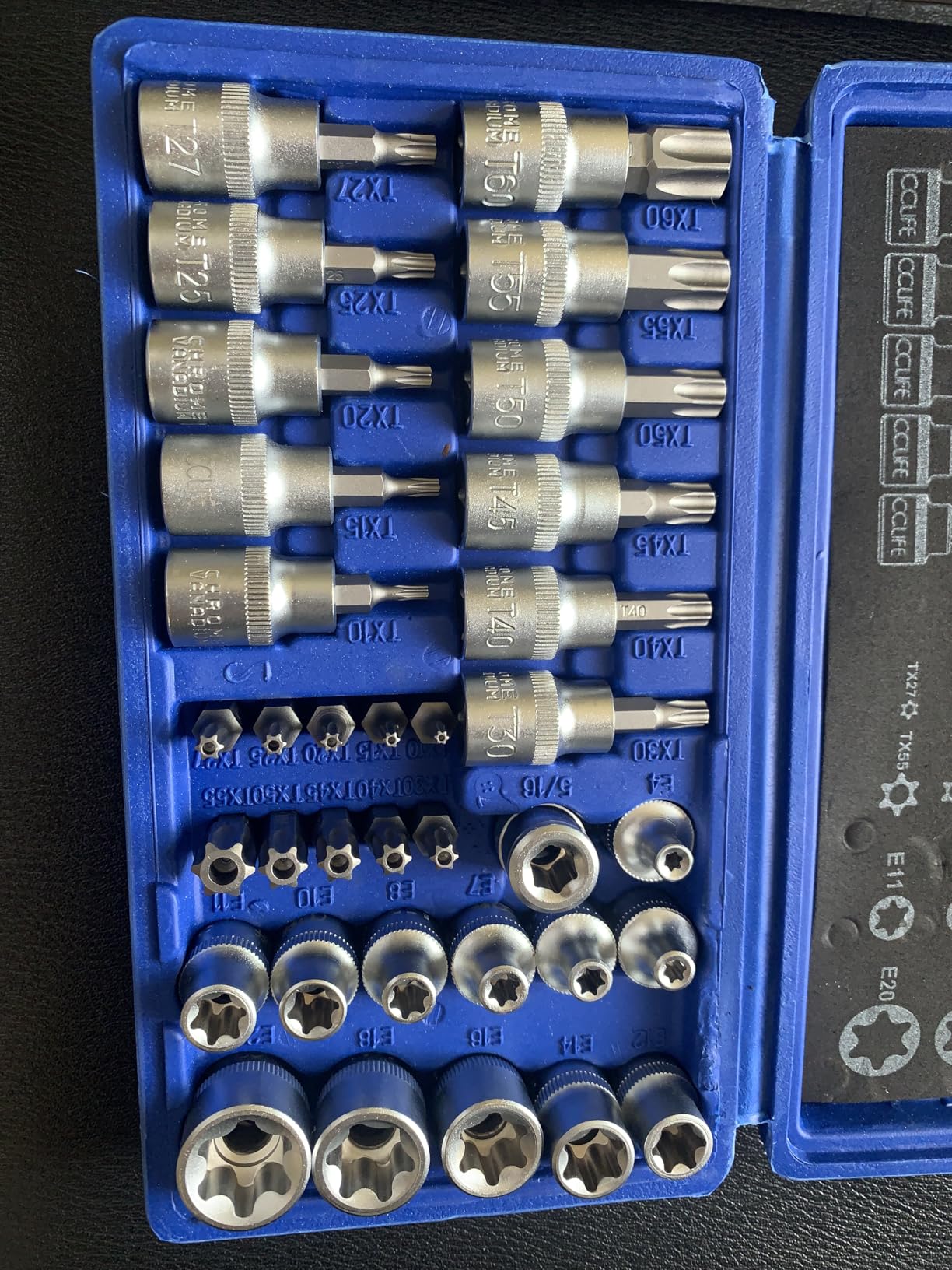 CCLIFE Socket and Bit Sets coffret torx E4-E20 T10-T60 34 pcs