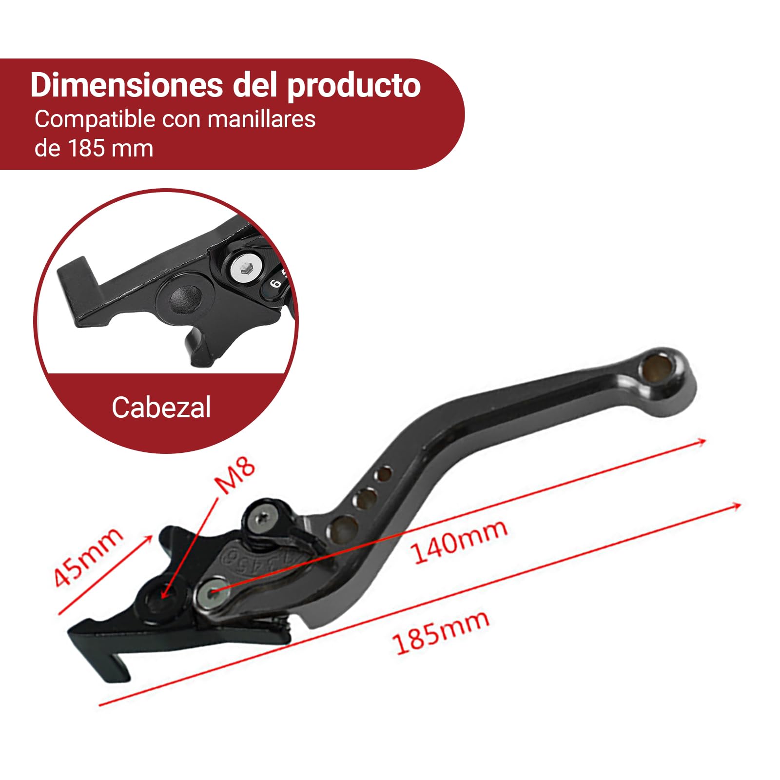 OUKENS Accessoires de moto leviers frein embrayage noir alu x2