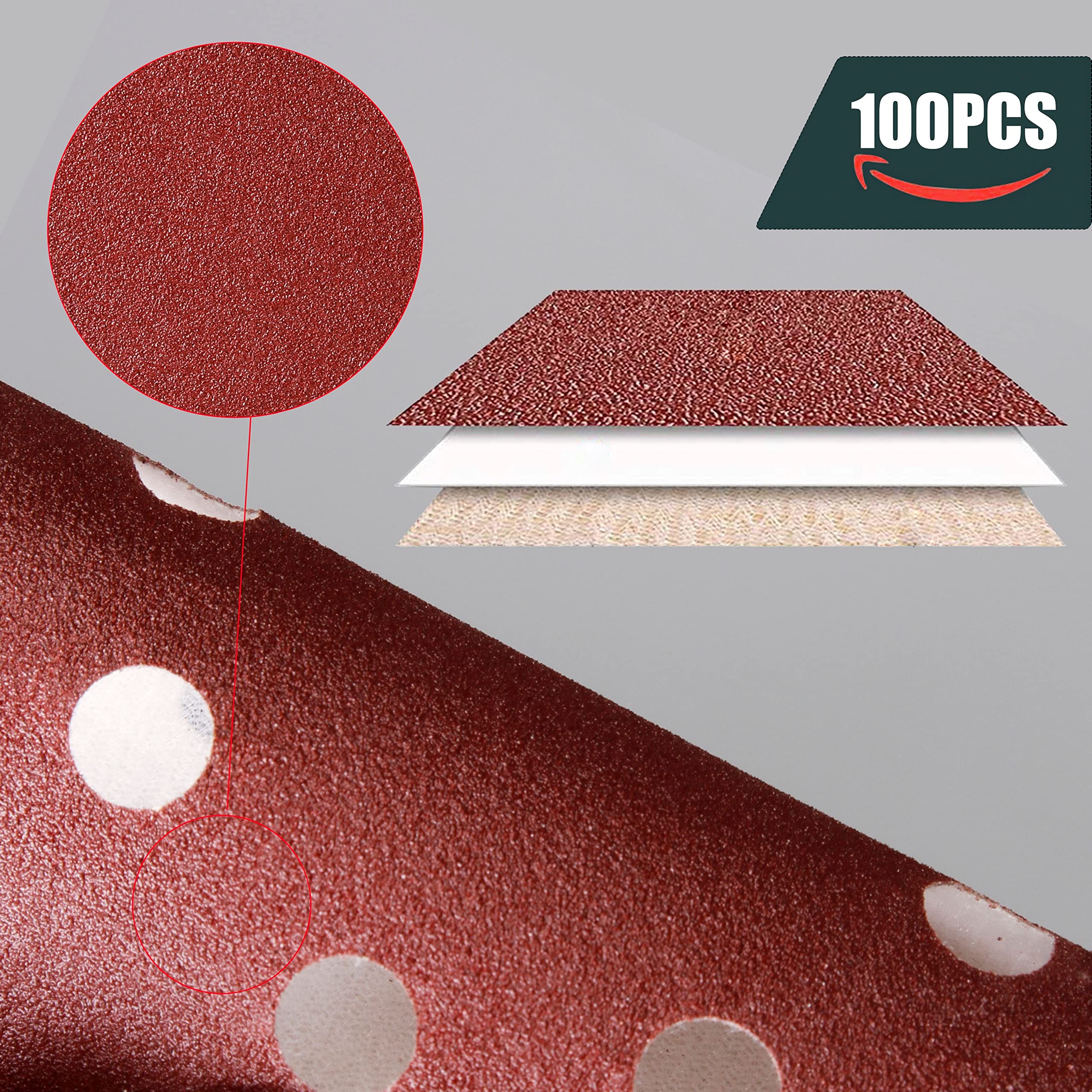 CCLIFE DIY Tools disque abrasif 125mm grain 120 lot 100