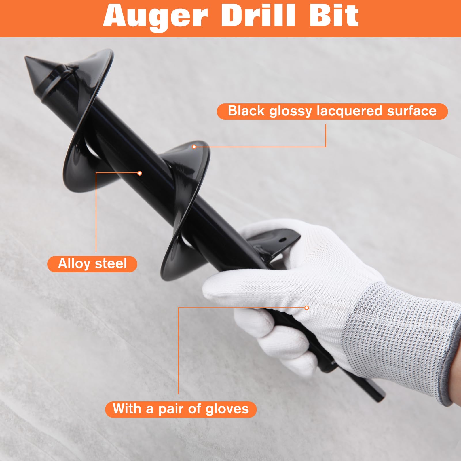 LEONTOOL Foret hélicoïdal jardin 76x300 mm tarière perceuse