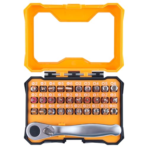 LEONTOOL Tournevis Mini Cliquet 1/4 32 pièces 72 dents